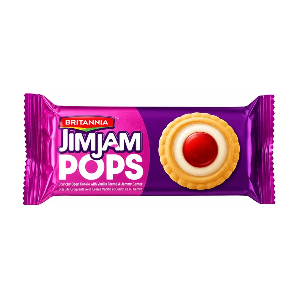 Galletas con centro de crema de vainilla y mermelada Britannia JimJam (70 g / 2.47 oz)