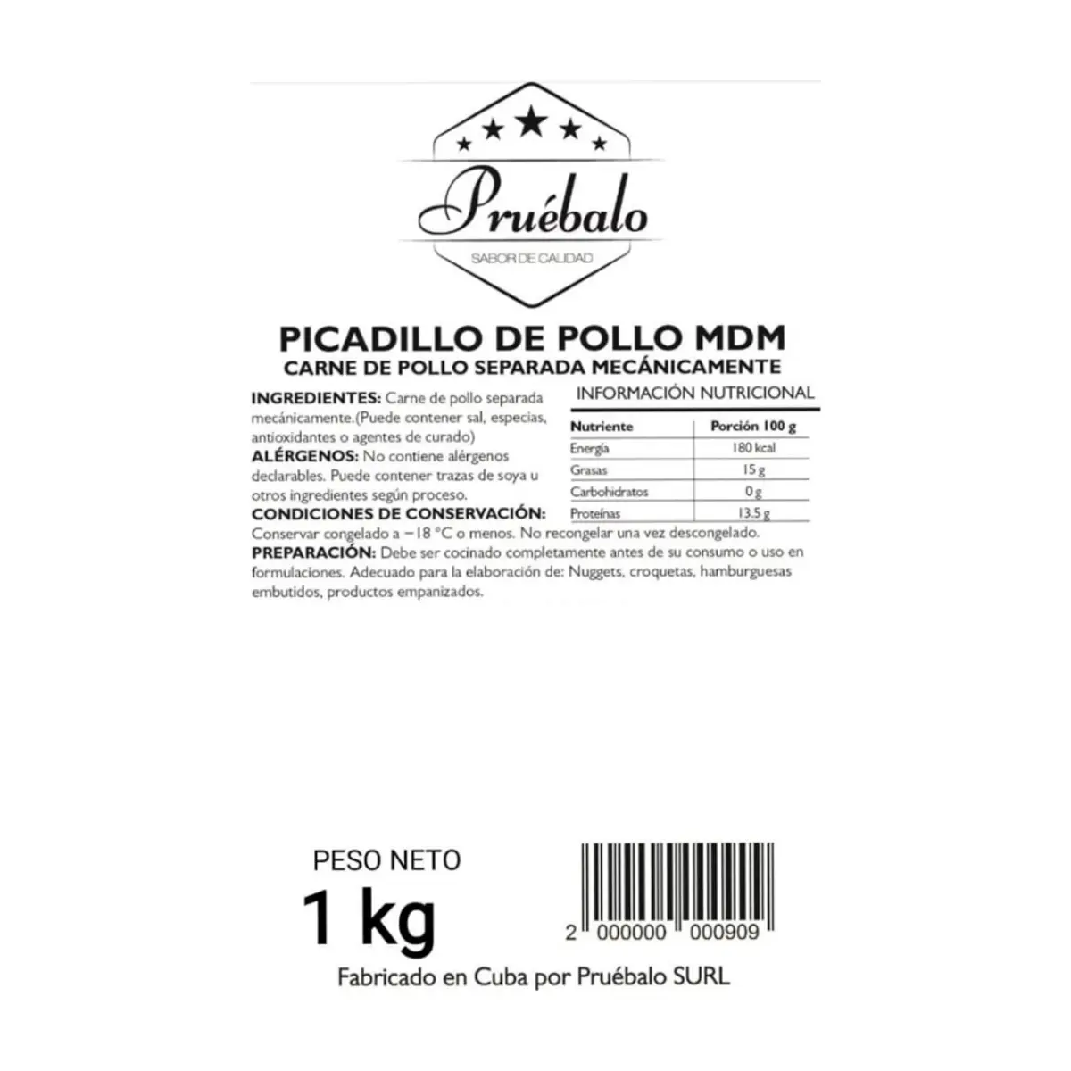 Picadillo de pollo mecanicamente separado Pruébalo (1kg / 2.2lb) - Thumbnail 2