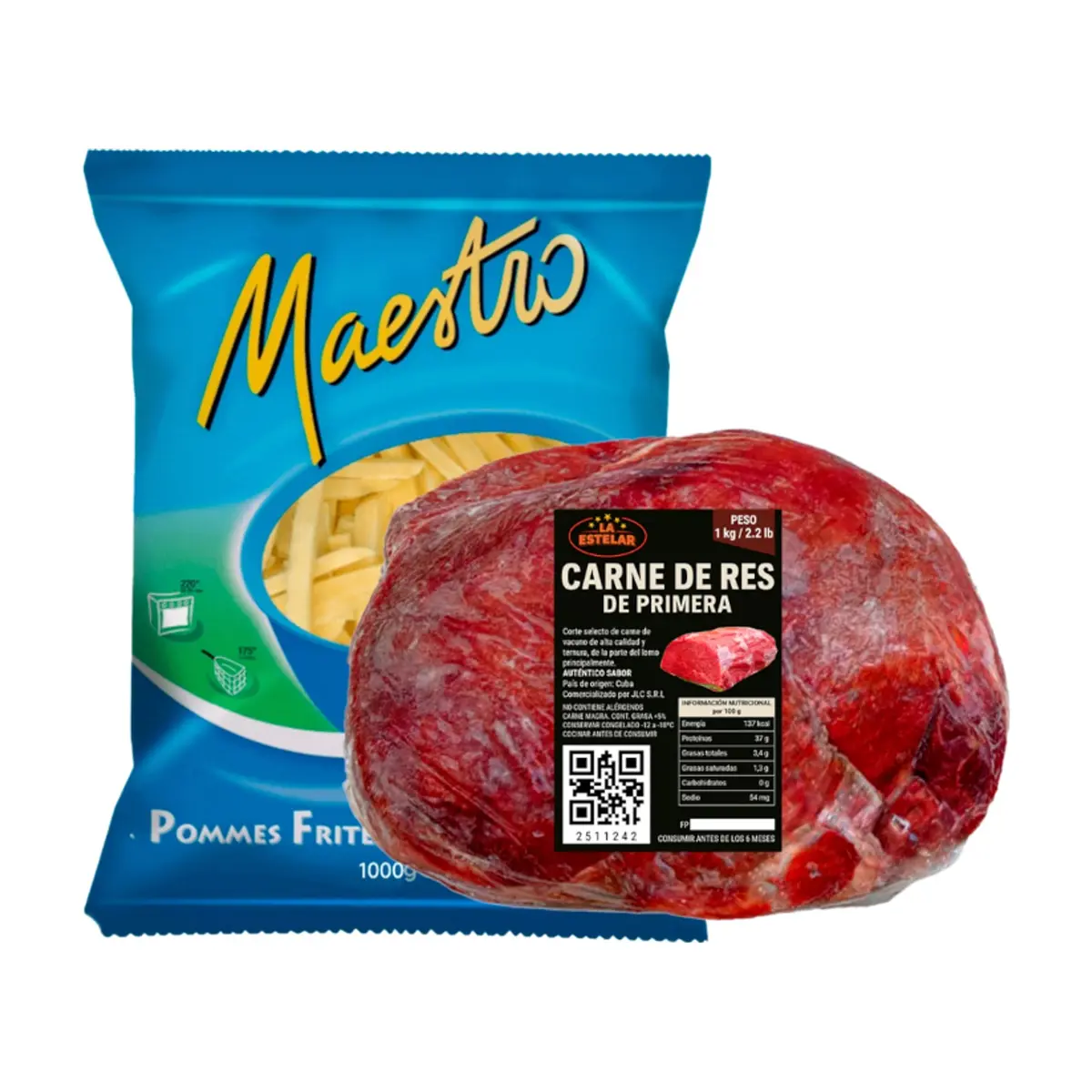 Carne de res de primera La Estelar + Papas prefritas Maestro