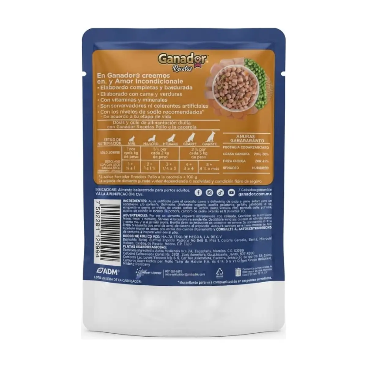 Alimento para perros adultos pollo a la cacerola Ganador (100 g / 3.52 oz) - Thumbnail 5