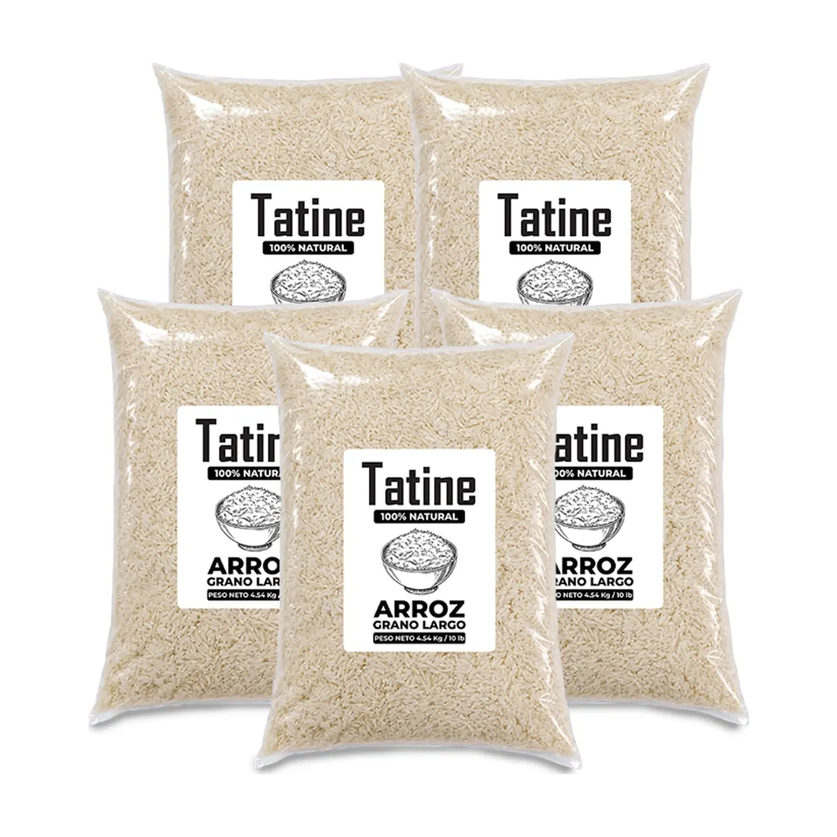 Arroz de grano largo Tatine (5 x 4.54 kg / 10 lb)