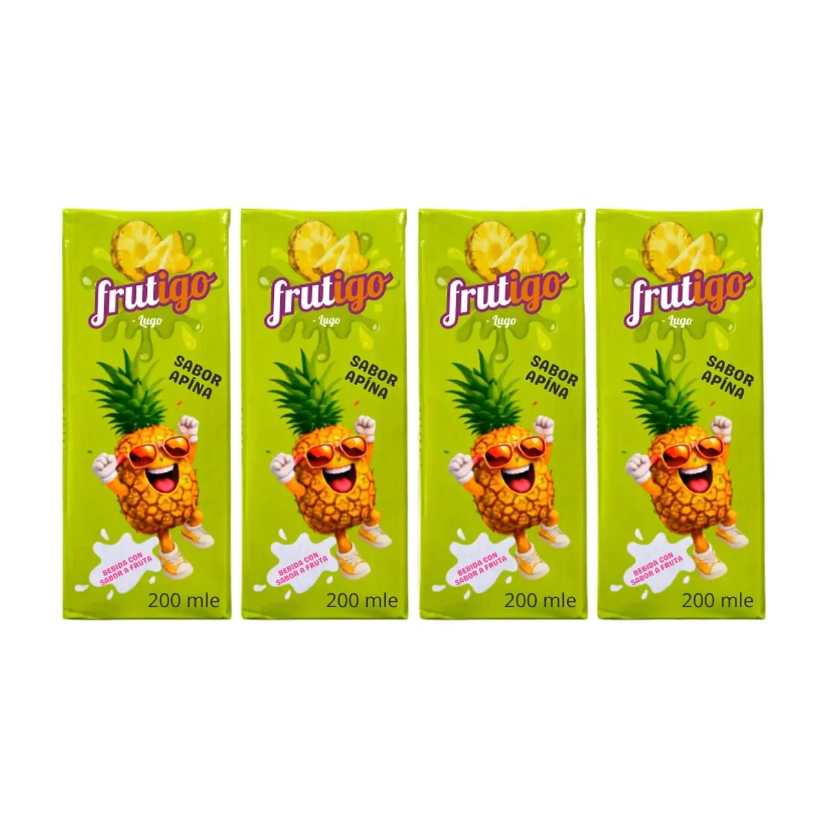 Bebida sabor a piña Frutigo (4 x 200 ml / 6.76 floz)