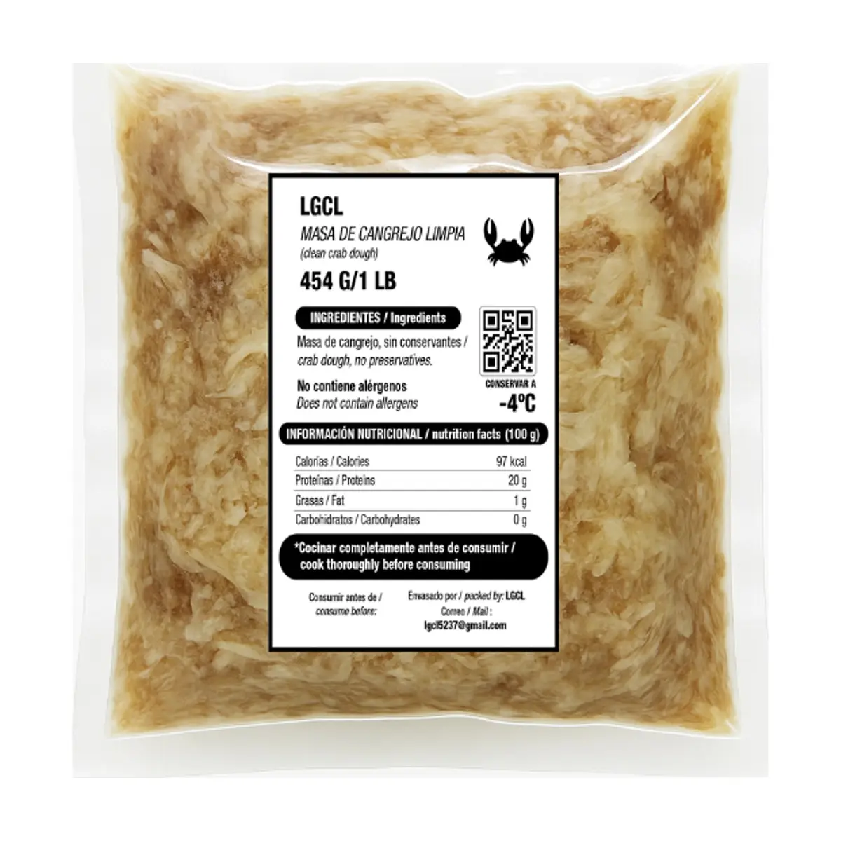 Masas de cangrejo limpia LGCL (454 g / 1 lb) - Thumbnail 2