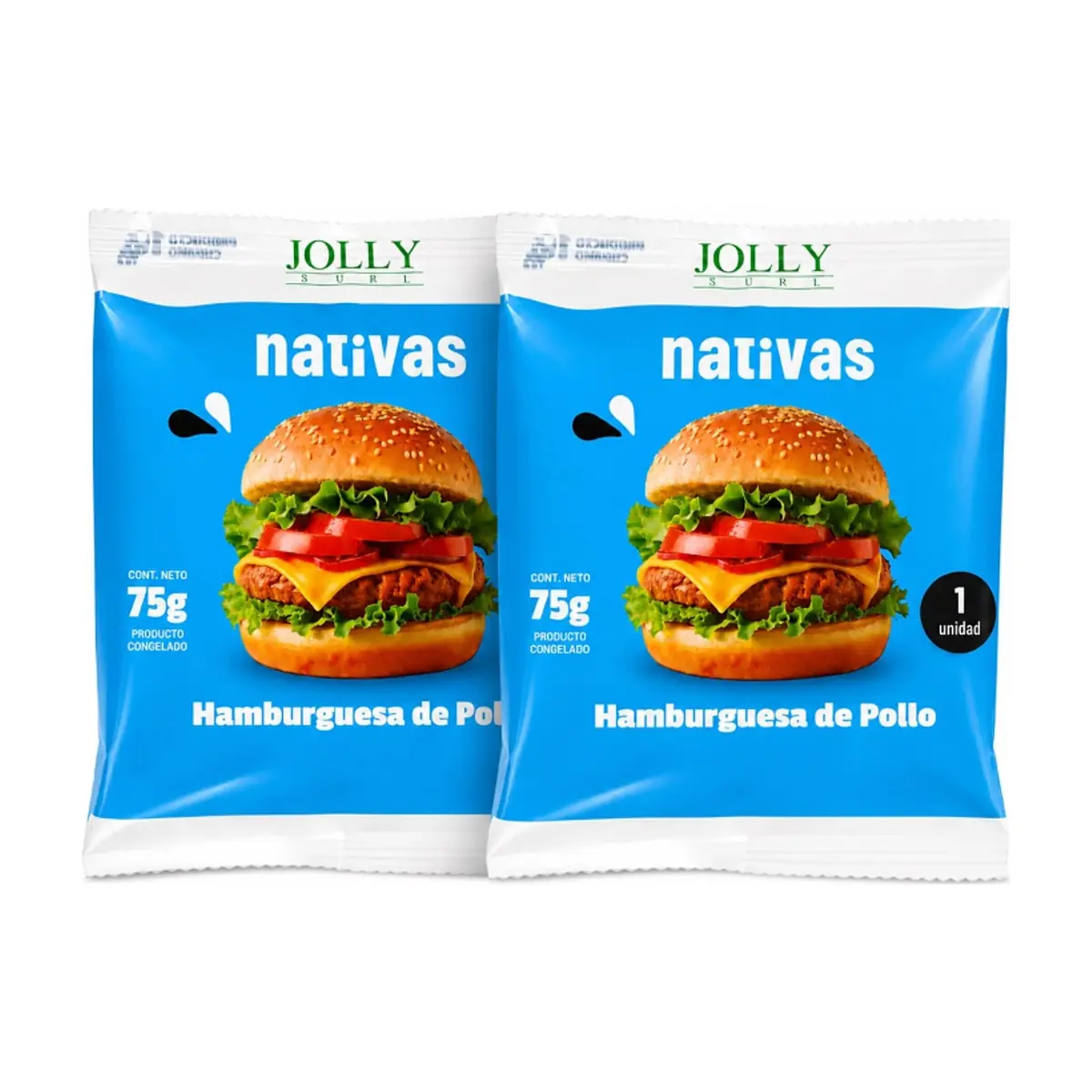 Hamburguesa de Pollo Nativas Jolly Surl ( 2 x 75 g / 2.6 oz)