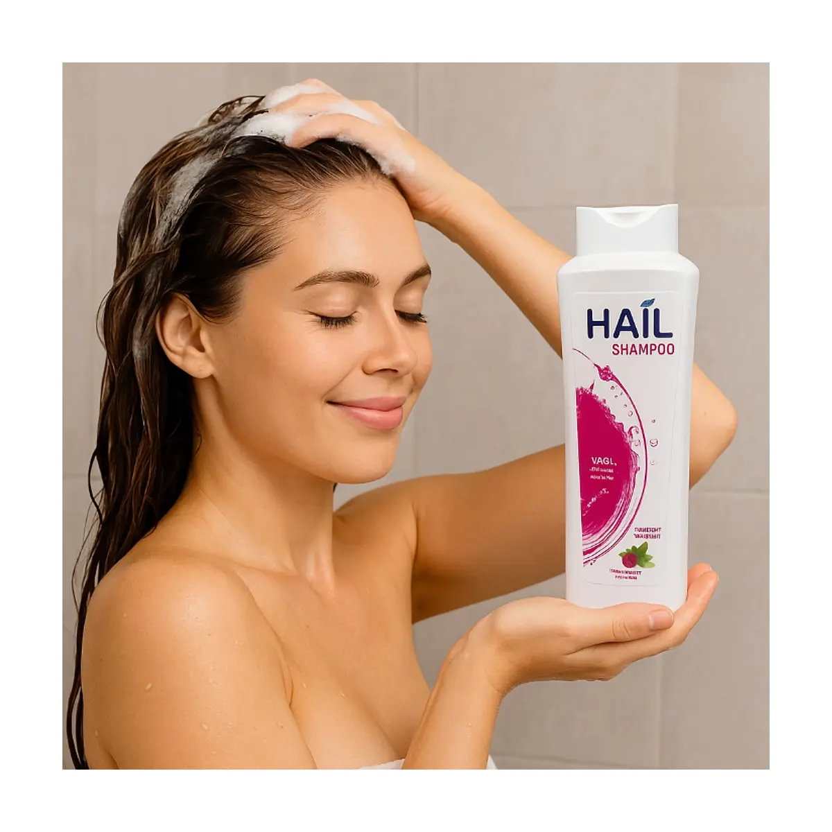 Champú de té verde y aloe vera para cabello graso Hail (600 ml) - Thumbnail 5