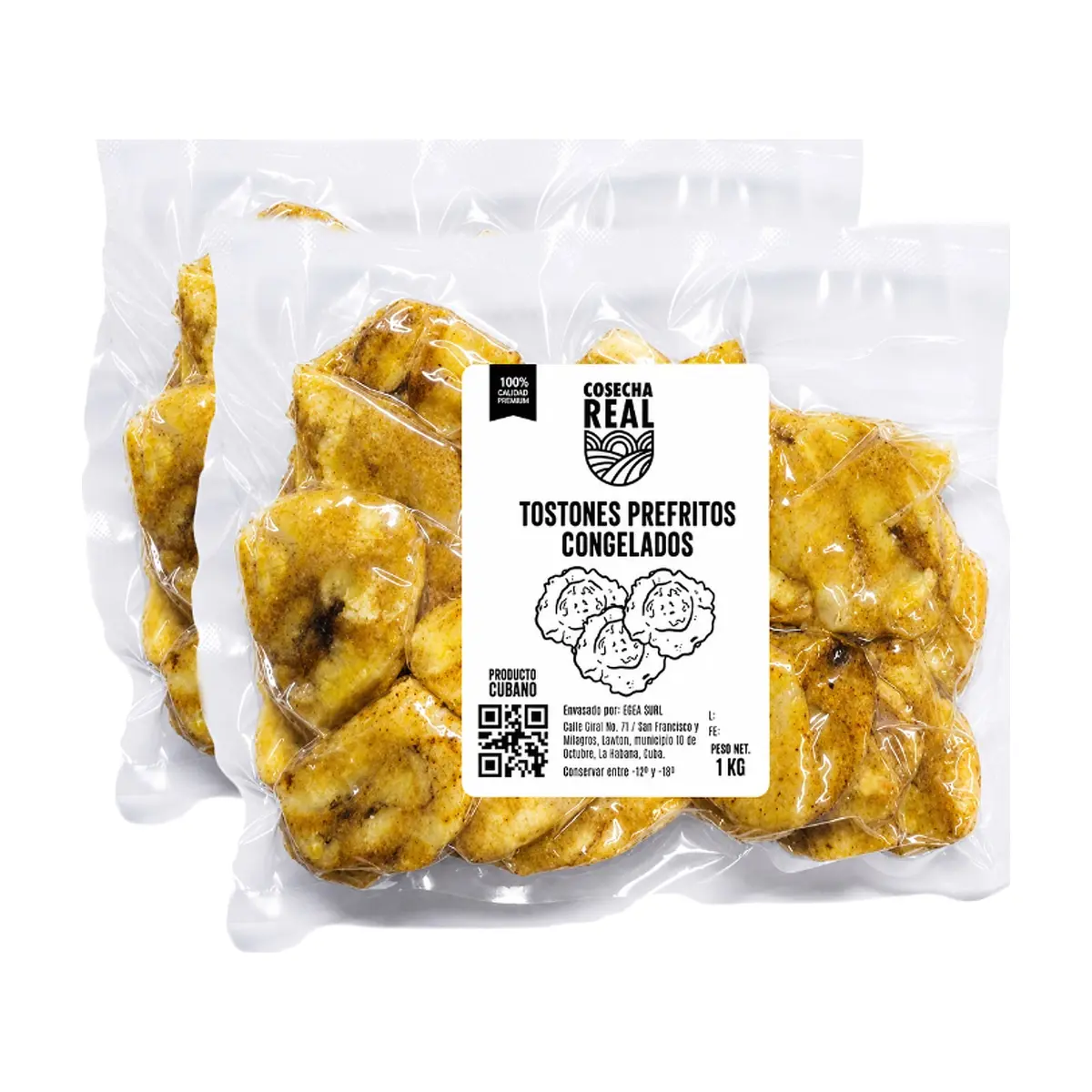 Tostones prefritos congelados Cosecha Real (2 x 1 kg / 2.2 lb)