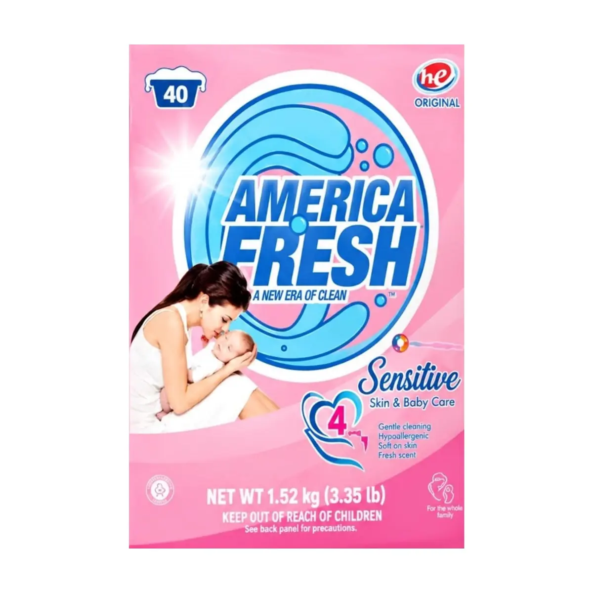 Detergente en polvo sensitivo + hipoalergénico America Fresh (1.52 kg / 3.35 lb) - Miniatura 2