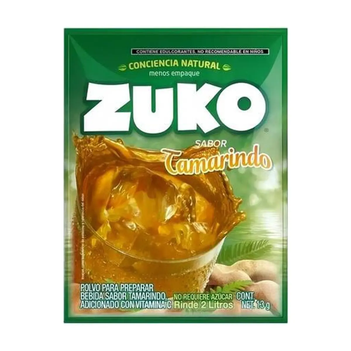 Refresco en Polvo de 2 Litros Sabor Tamarindo (8x13g) ZUKO