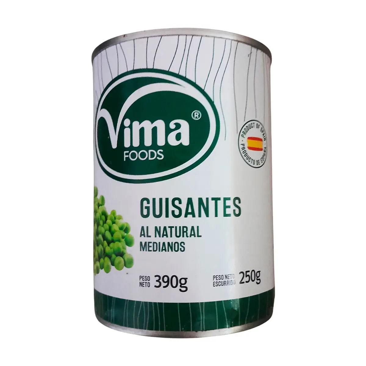 Guisantes al natural medianos Vima Foods (390 g / 13.76 oz)