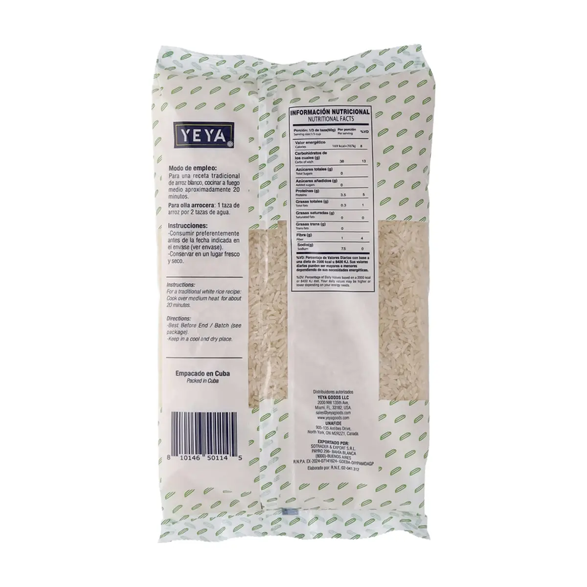 Arroz blanco de grano largo Yeya (1 kg / 2.2 lb) - Thumbnail 3