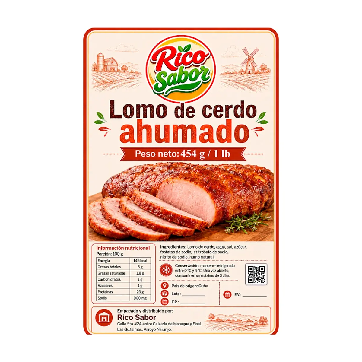 Lomo de cerdo ahumado Rico Sabor (454 g / 1 lb) - Miniatura 2