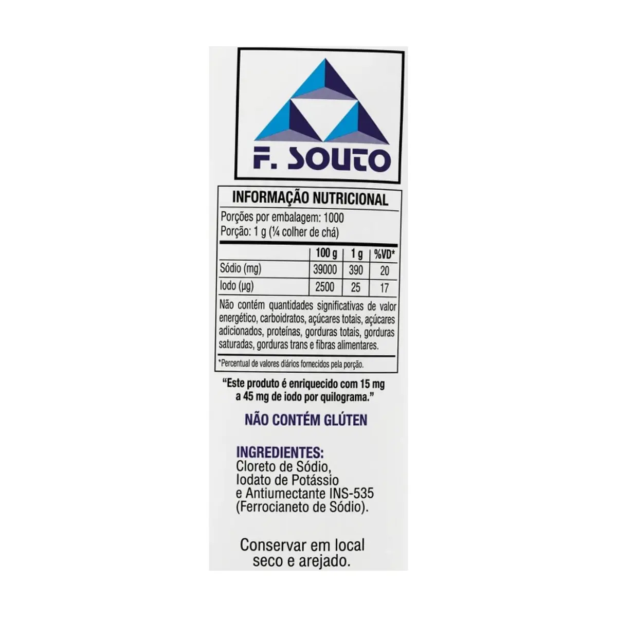 Sal refinada extra yodada Souto (1 kg / 2.20 lb) - Thumbnail 3