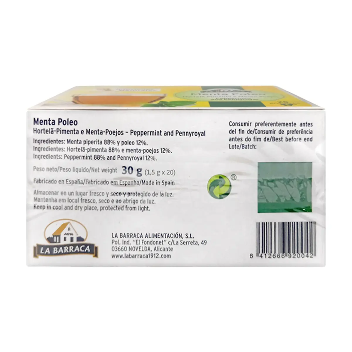 Té -infusiones- de Menta Poleo La Barraca (30 g / 1.06 oz) - Thumbnail 2