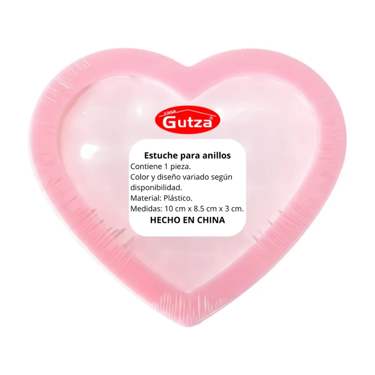 Estuche para anillos en forma de corazón rosado Gutza - Thumbnail 2