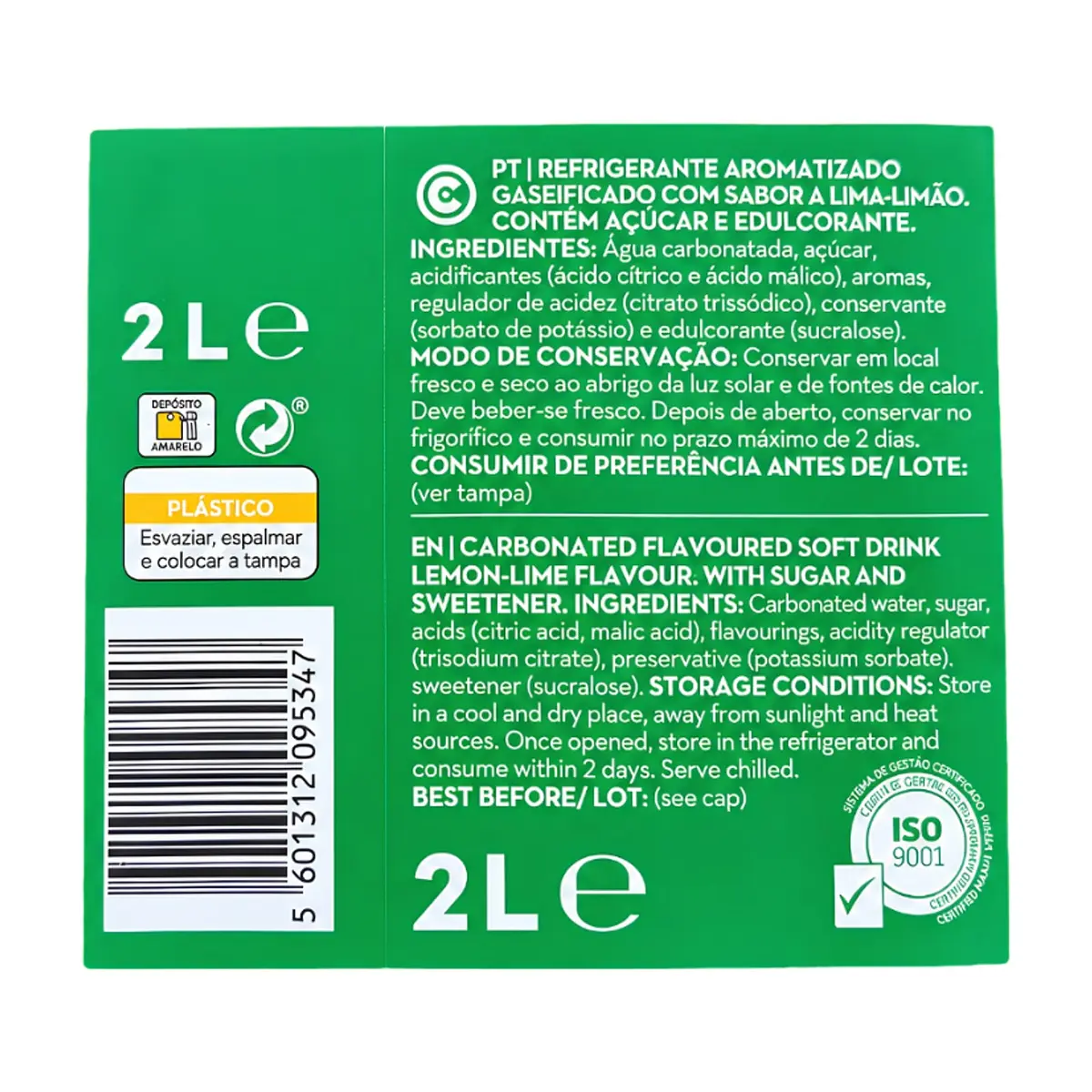 Refresco aromatizado y carbonatado con sabor a lima-limón Continente (2 L / 67.63 floz) - Thumbnail 3