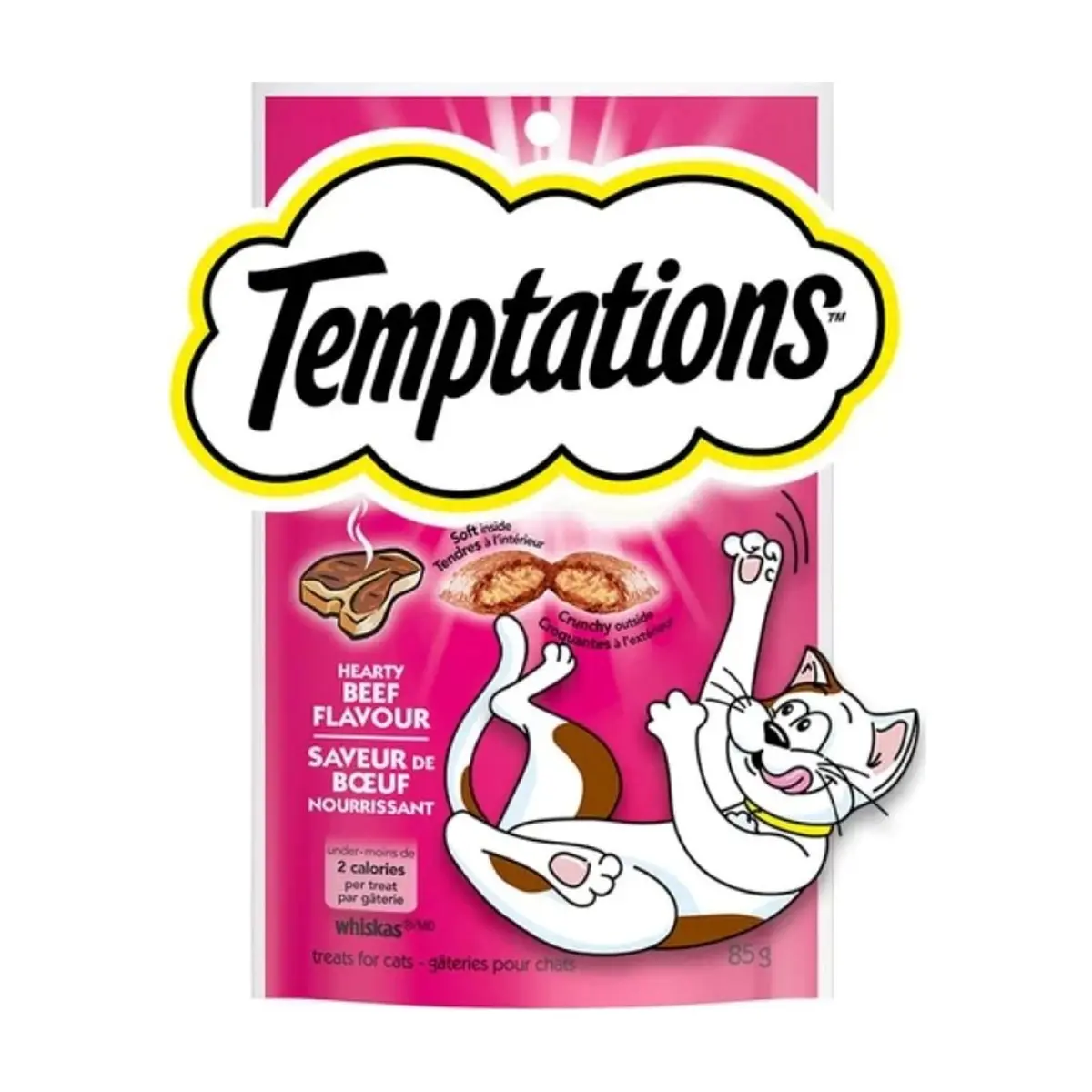 Golosinas para gatos con tentador sabor a res Whiskas Temptations (85 g / 3 oz)