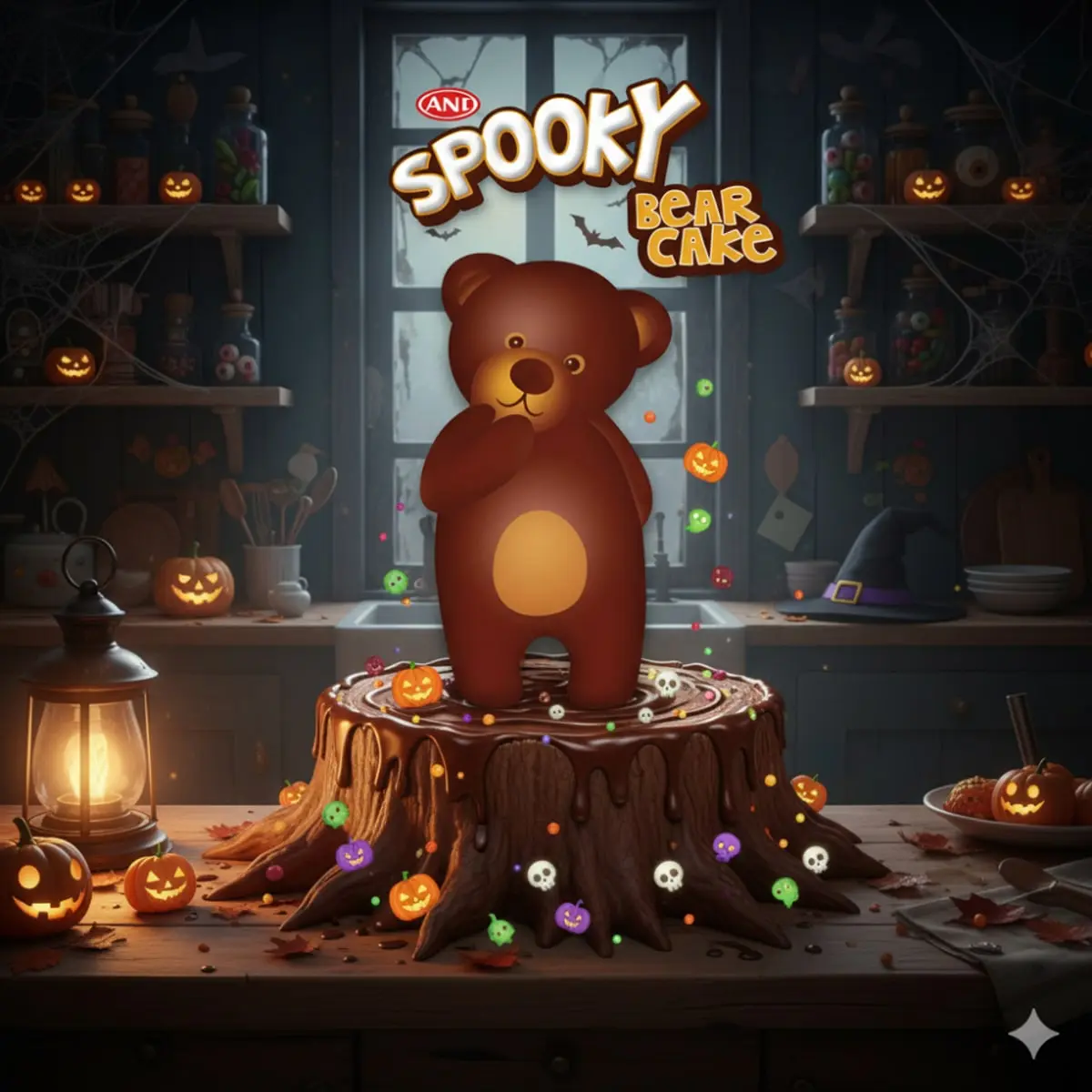 Pastel de chocolate en forma de osito Spooky Ani (40 g / 1.41 oz) - Miniatura 4