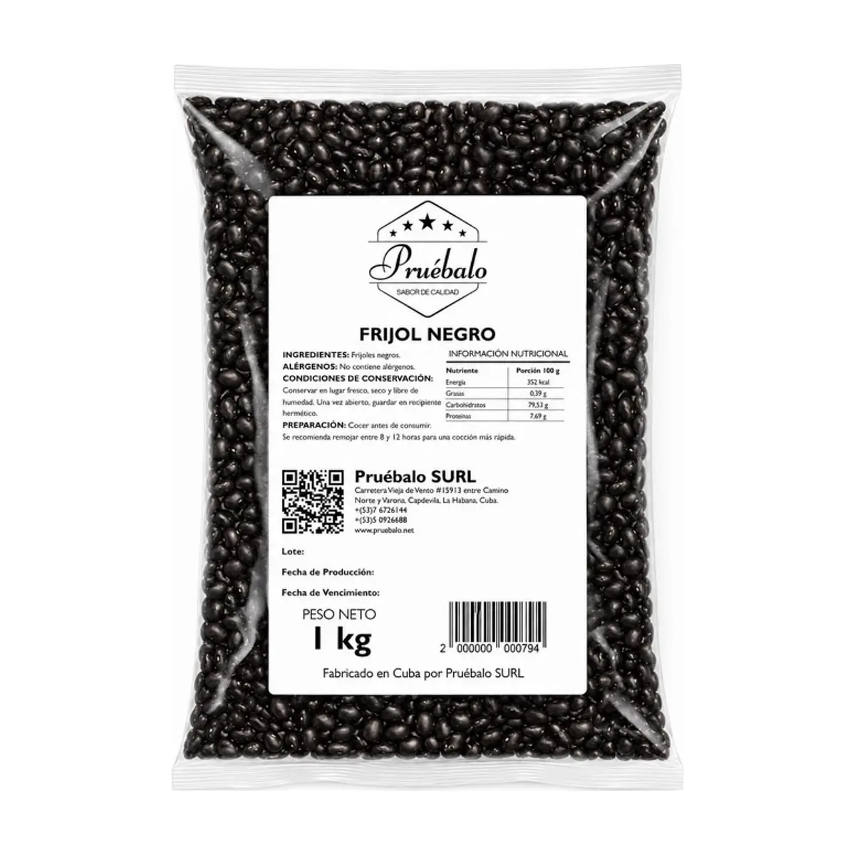 Frijol negro Pruébalo (1 kg / 2.2 lb) - Thumbnail 3