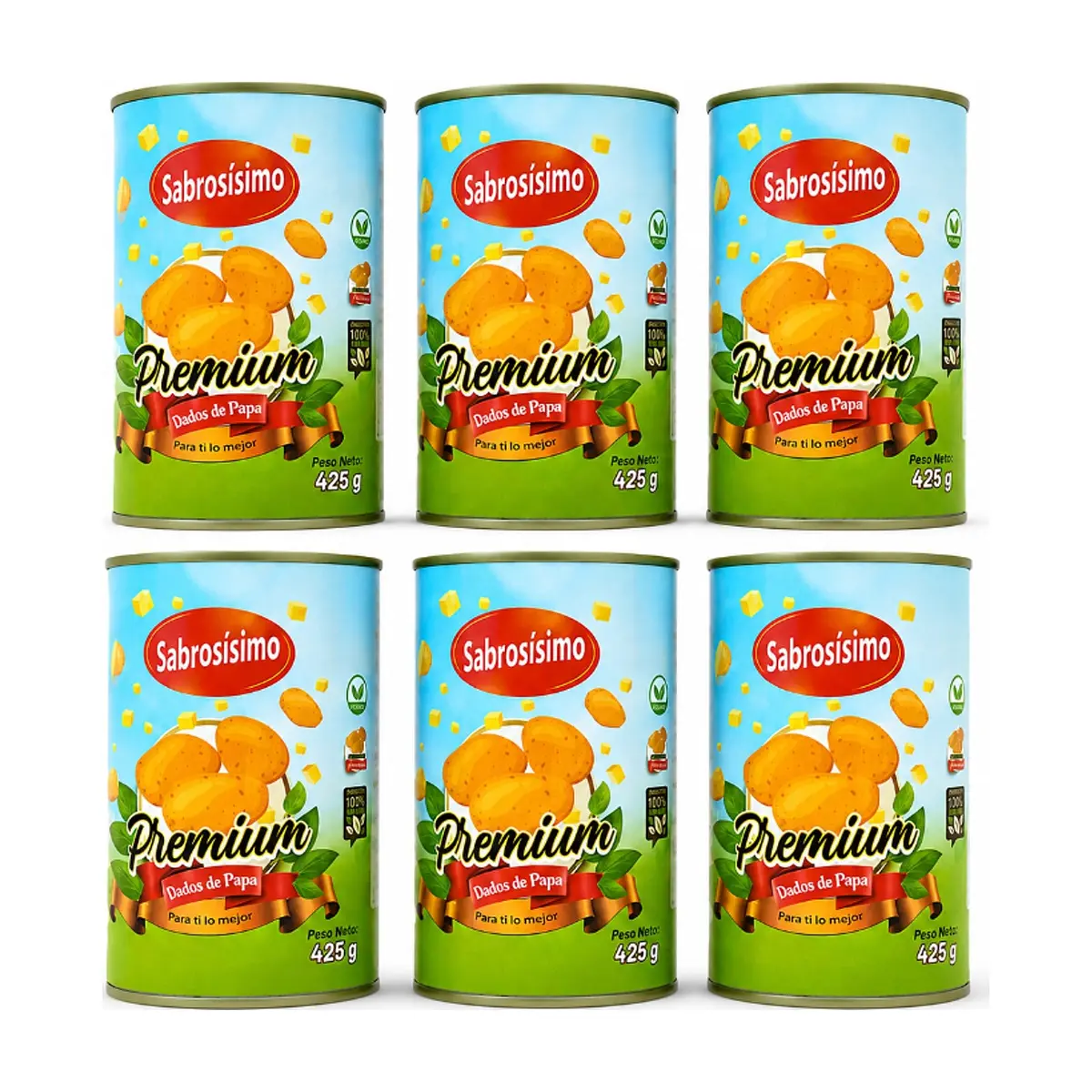 Combo Dados de papa enlatado Sabrosísimo (6 x 425 g / 14.99 oz)