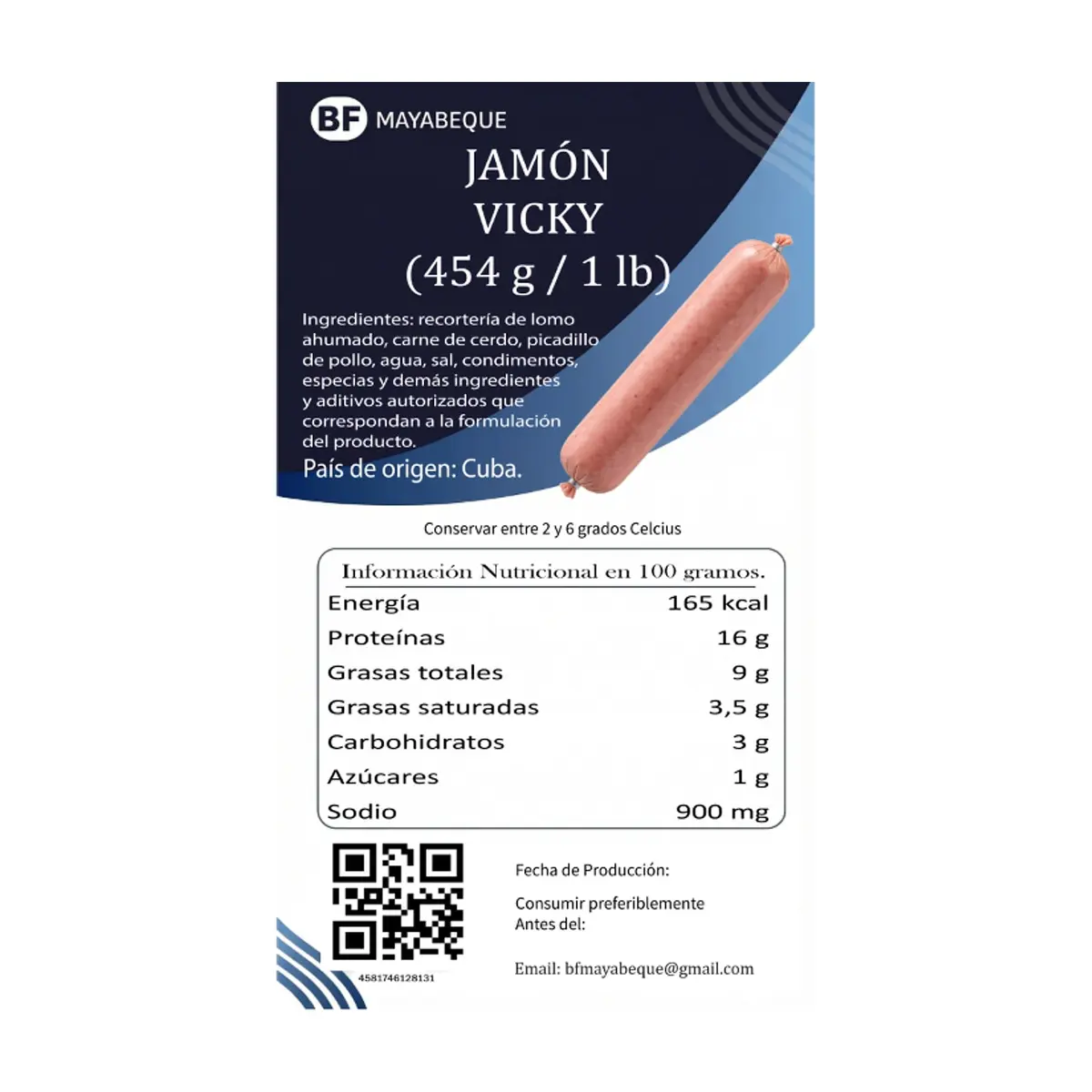 Jamón vicky BF Mayabeque (454 g / 1 lb) - Thumbnail 2