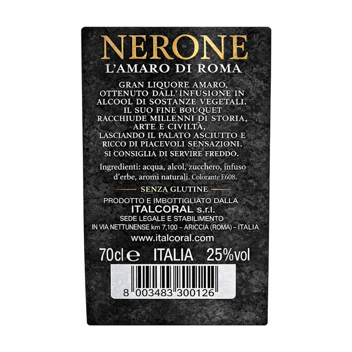 Licor amargo Nerone of Rome (700 ml) - Thumbnail 3