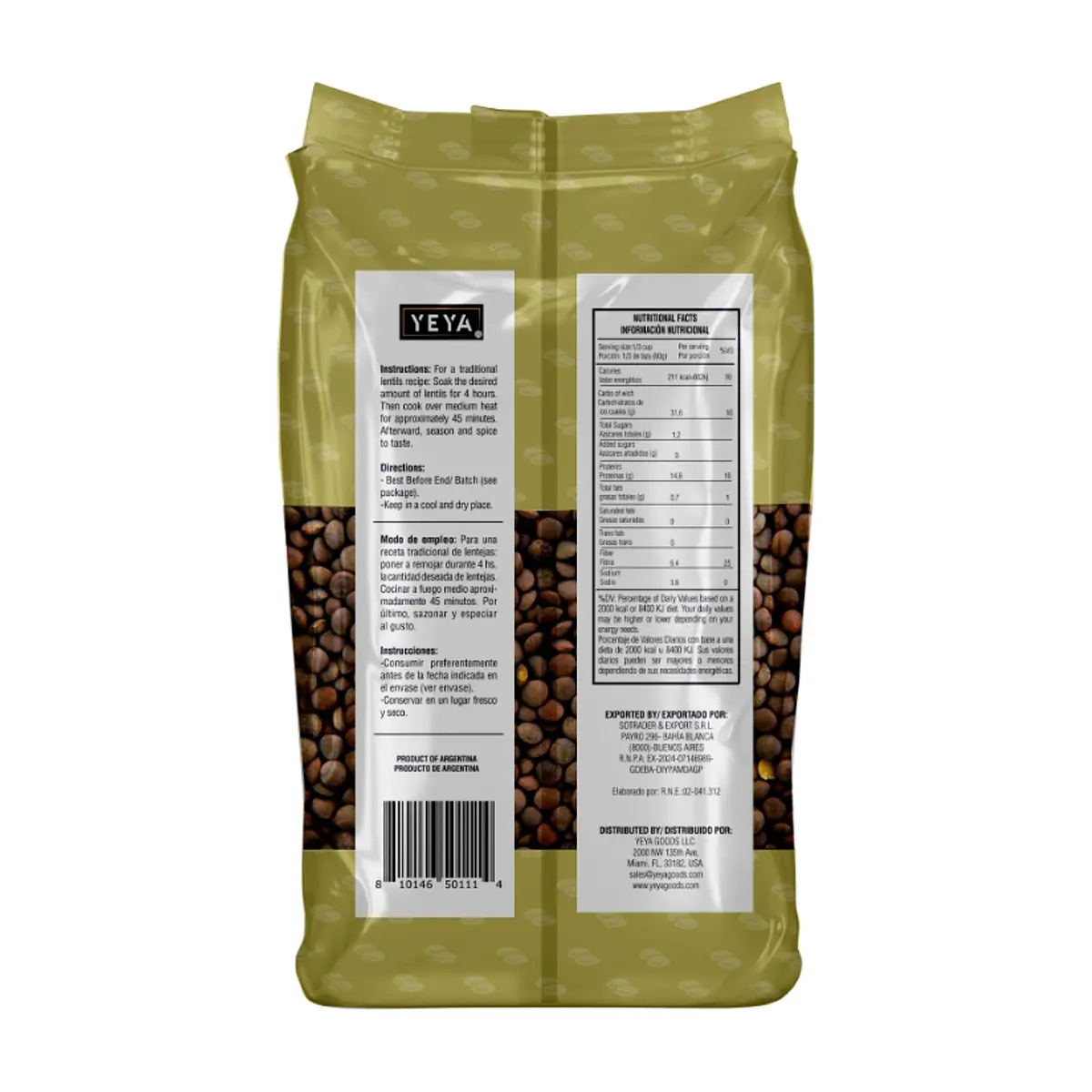 Lentejas Yeya (5 x 1 kg / 2.2 lb) - Miniatura 3