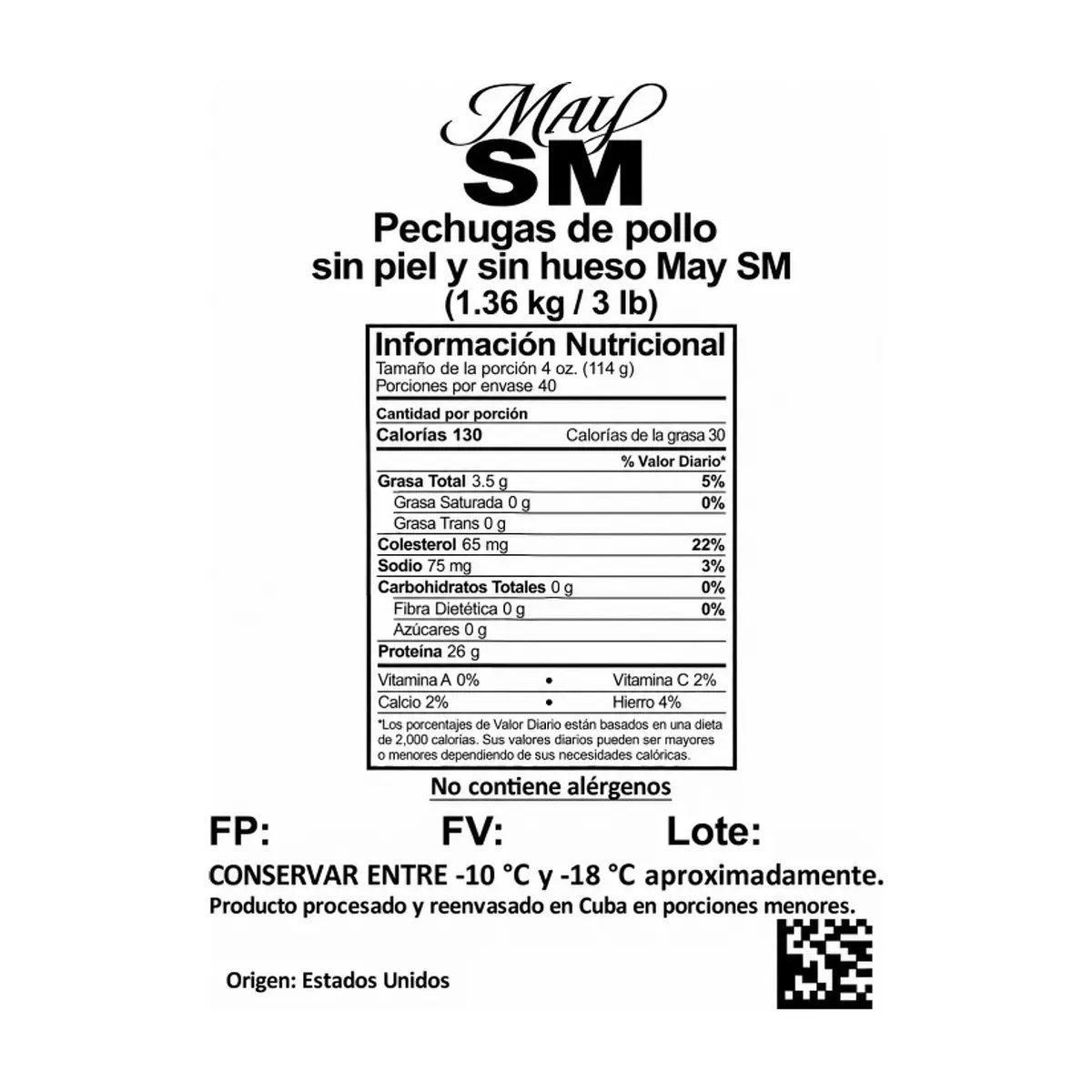Pechugas de pollo sin piel y sin hueso May SM (1.36 kg / 3 lb) - Thumbnail 2