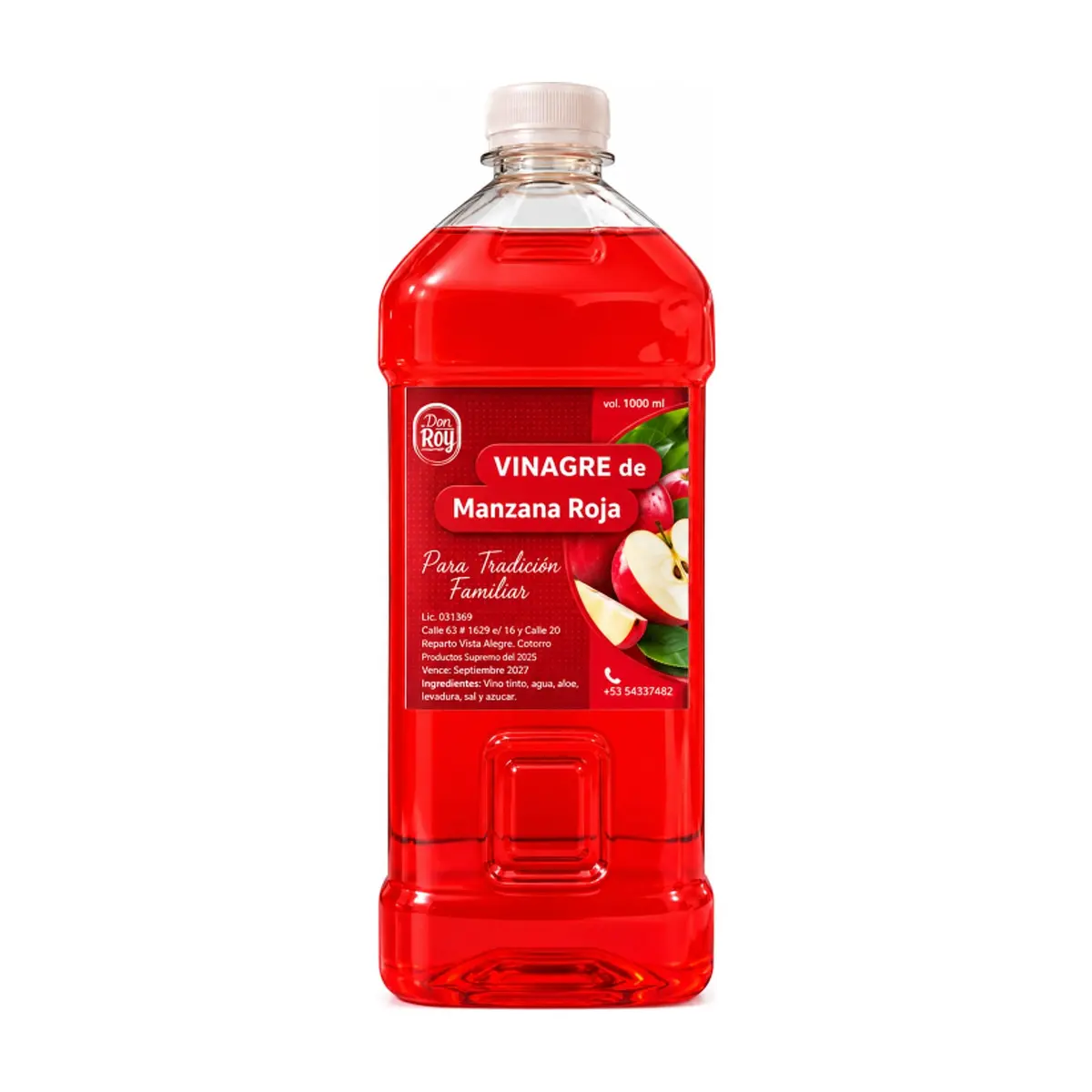 Vinagre de manzana roja Don Roy (1 L) - Imagen 1
