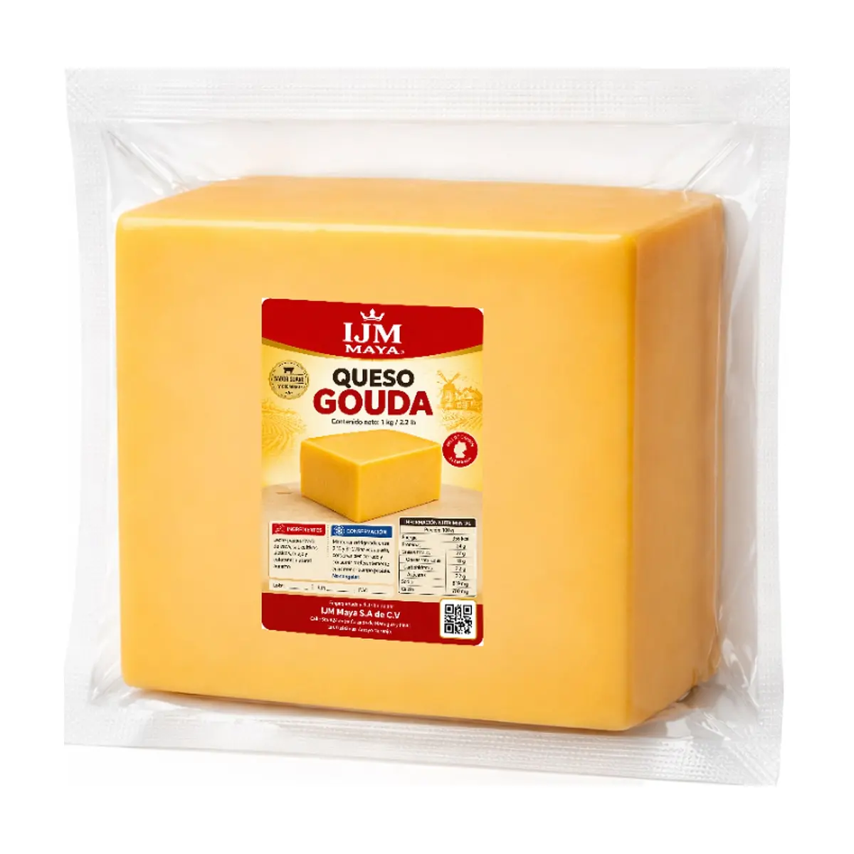 Queso gouda IJM Maya (1 kg / 2.2 lb) - Imagen 1