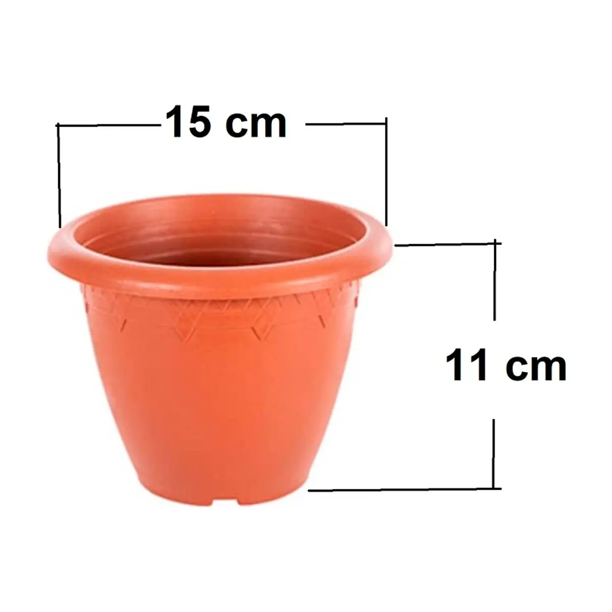 Maceta de plástico Elsa color terracota de 15 cm Casa y Menaje - Thumbnail 2