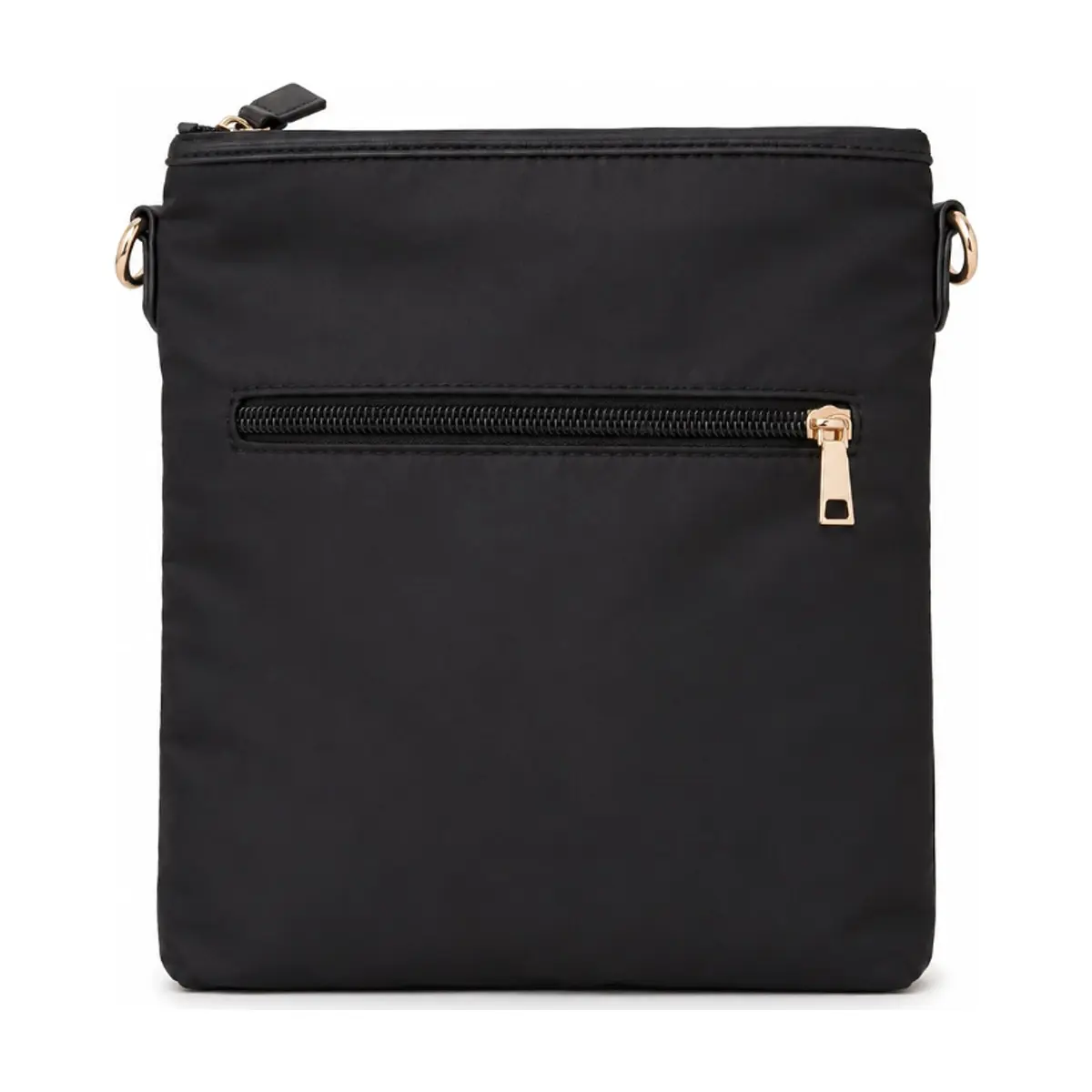 Bolso bandolera negro de nailon con cinturón decorativo y parche triangular Isabella (1 U) - Thumbnail 2