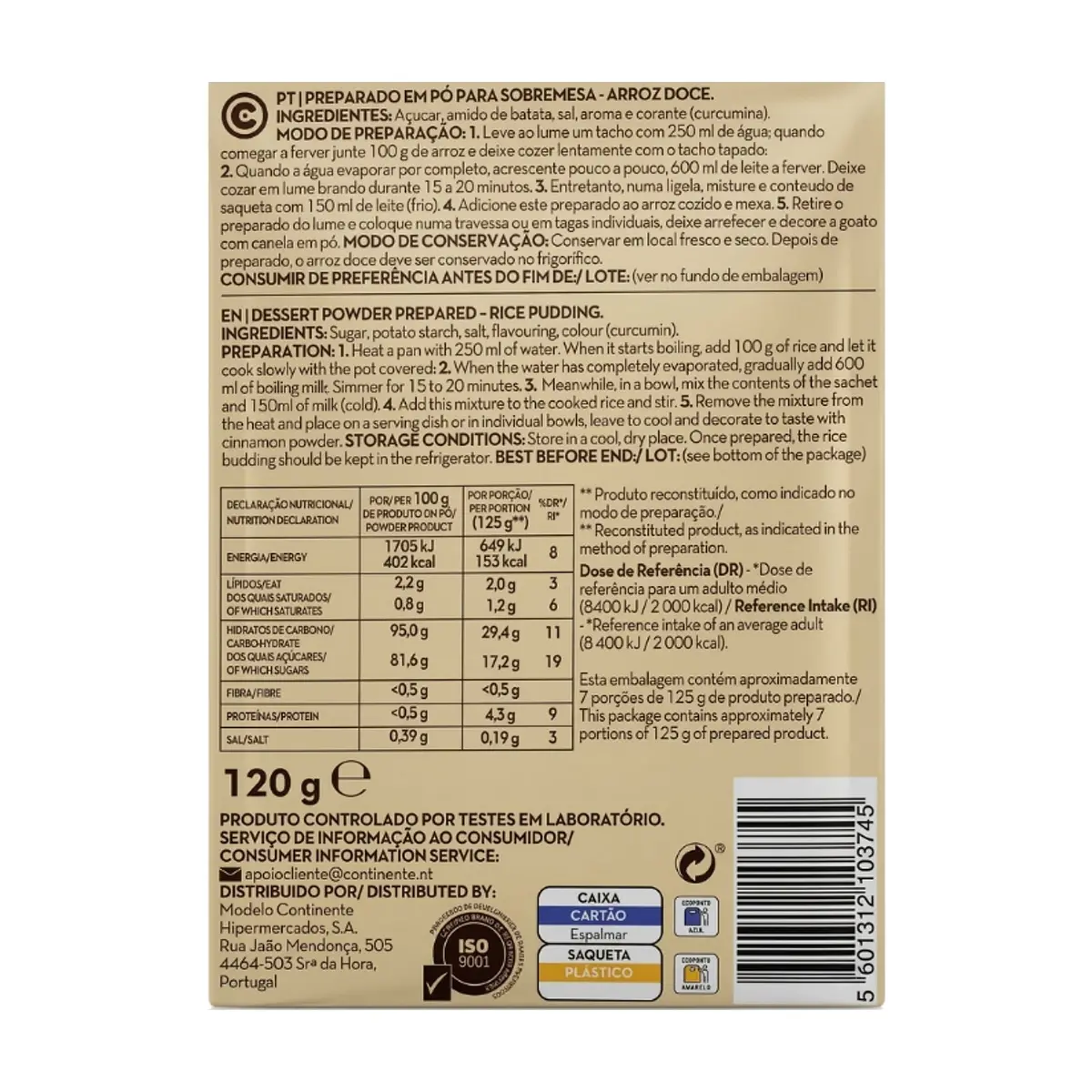 Arroz dulce Continente (120 g / 4.23 oz) - Thumbnail 2