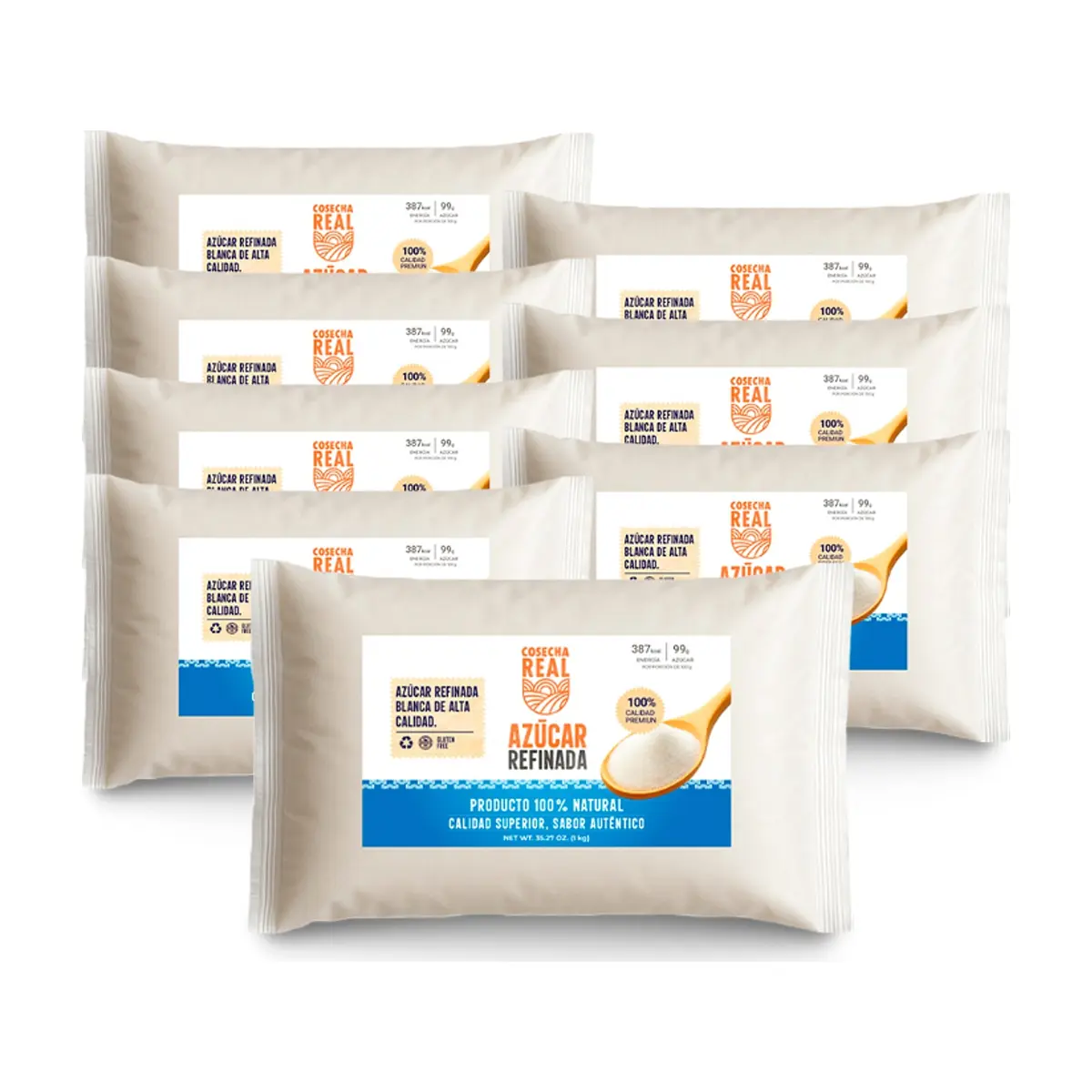 Azúcar blanca refinada Cosecha Real (8 x 1 kg / 2.2 lb)