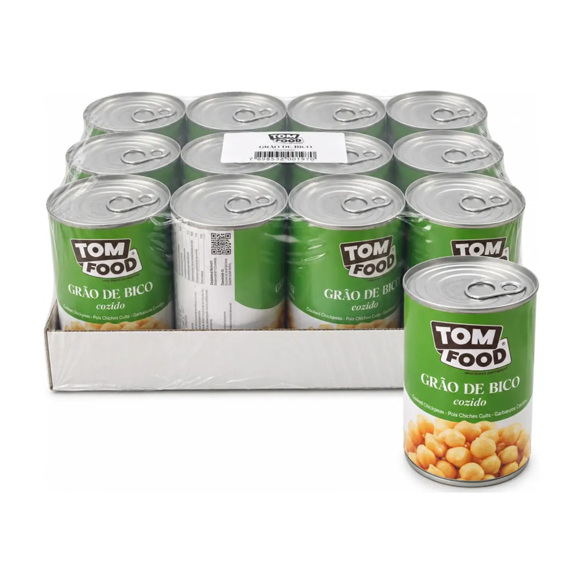 Garbanzos cocidos Tom Food (12 x 425 g / 15 oz)