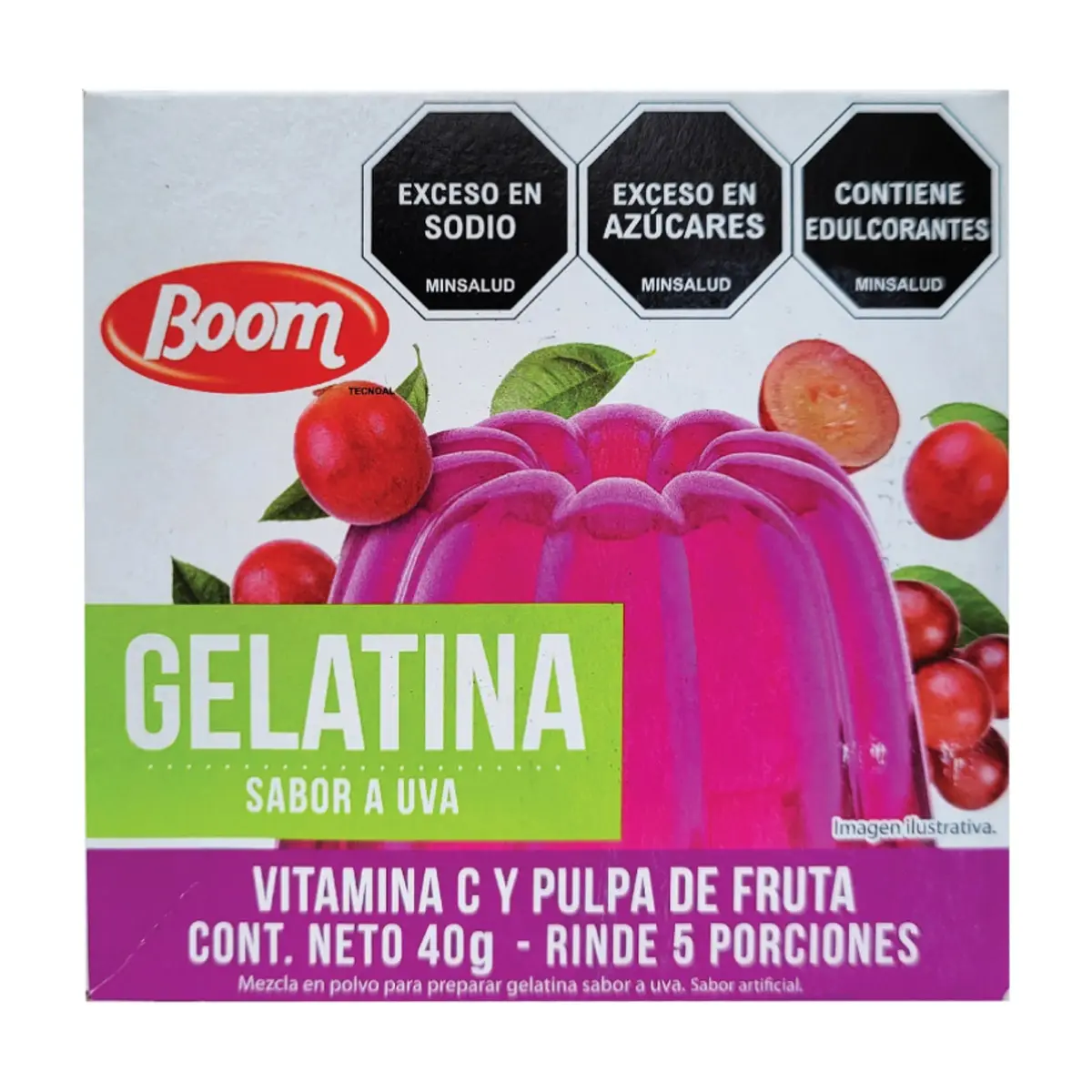 Gelatina sabor uva Boom (40 g / 1.41 oz) - Miniatura 1