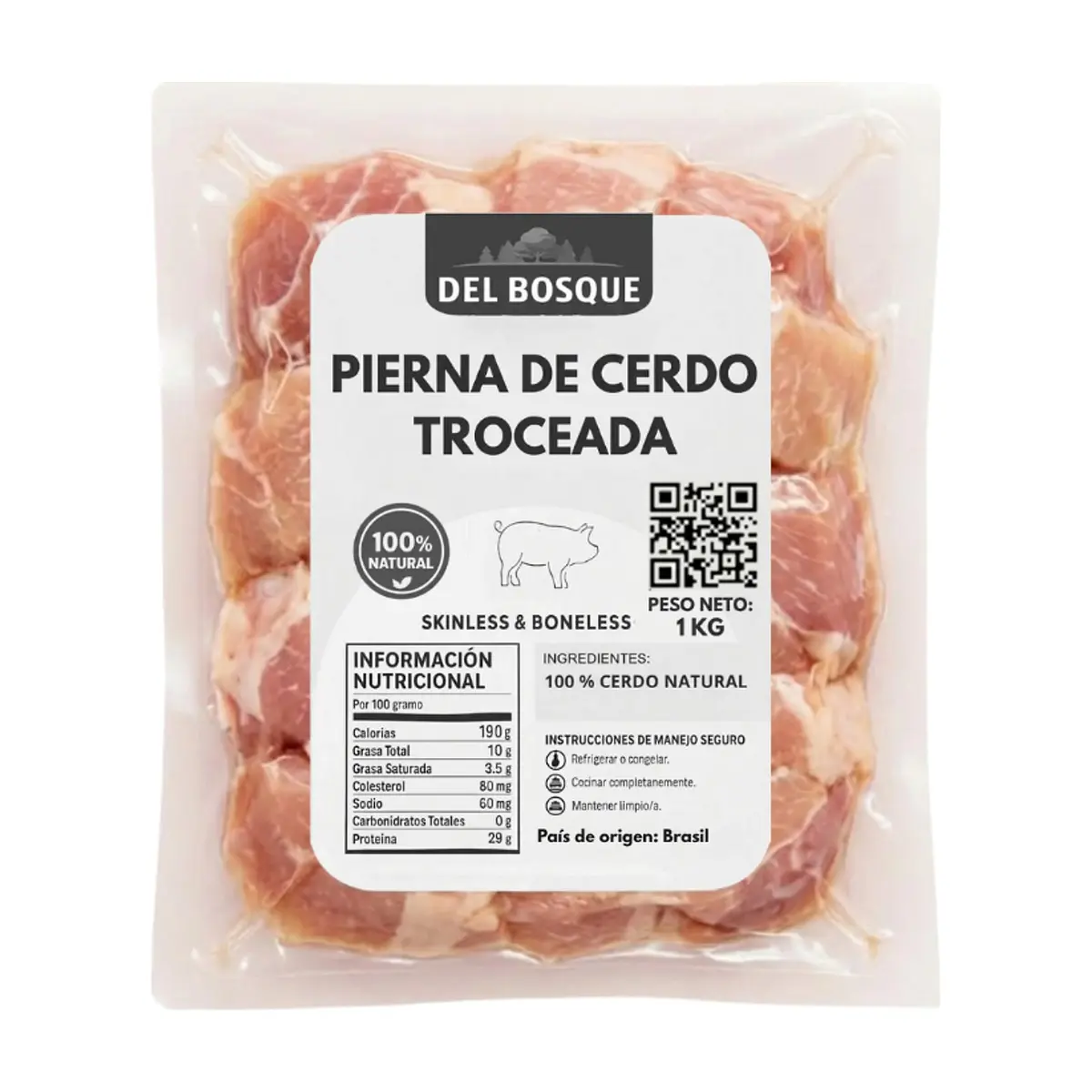 Pierna de cerdo troceada Del Bosque (1 kg / 2.2 lb)