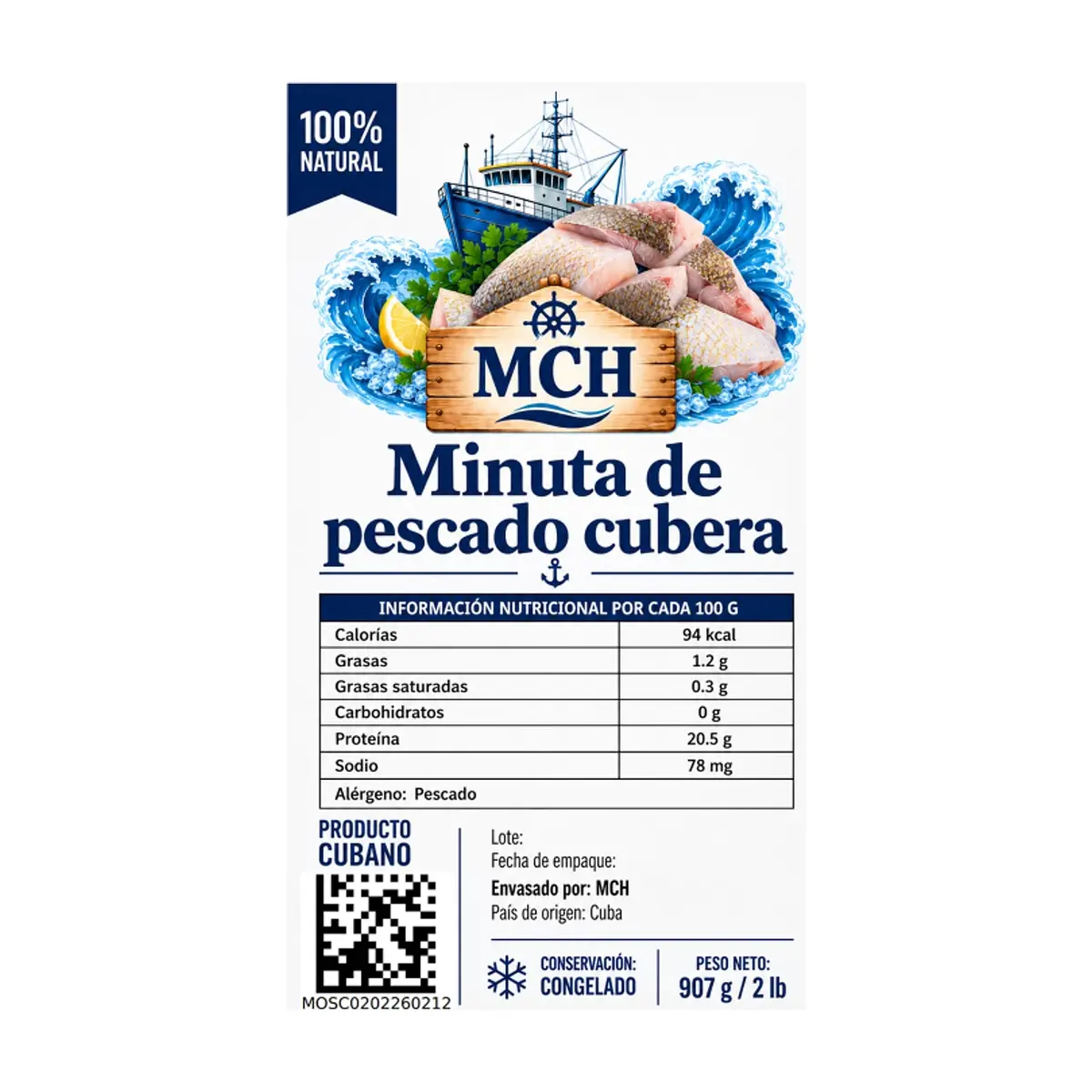 Minuta de pescado cubera MCH (907 g / 2 lb) - Thumbnail 2