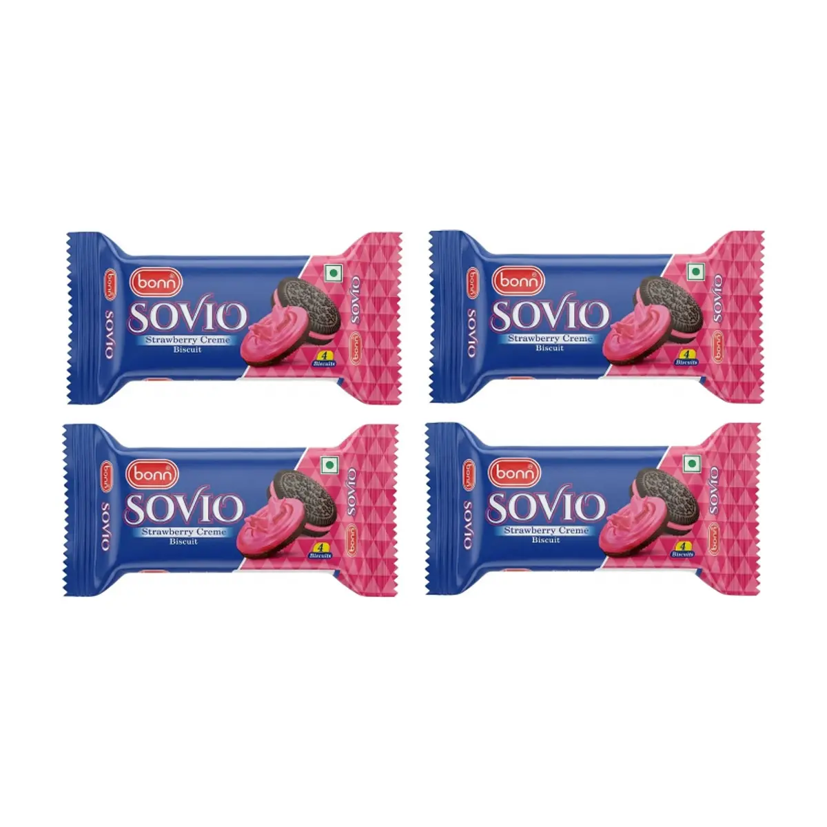 Galletas Sovio con crema de fresa Bonn (4 x 30 g / 1.06 oz)