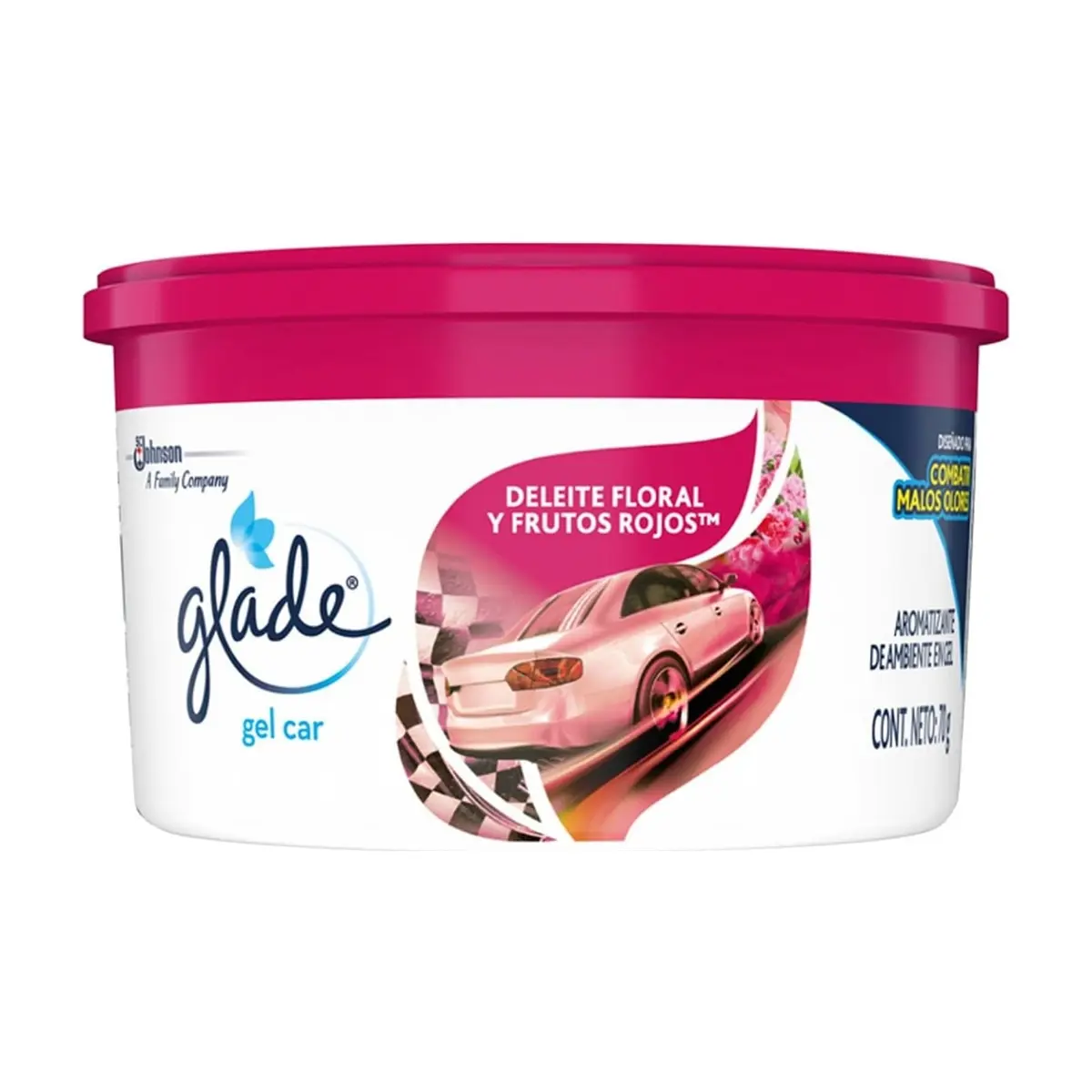Aromatizante de ambiente en gel para carro fragancia deleite floral y frutos rojos Glade (70 g / 2.47 oz) - Thumbnail 4