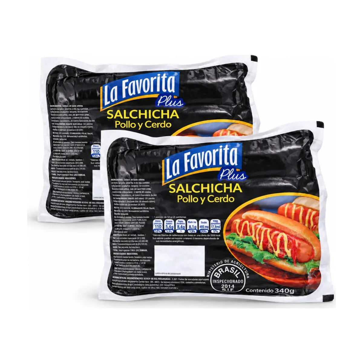Salchichas de pollo y cerdo La Favorita (2 x 340 g / 12 oz)