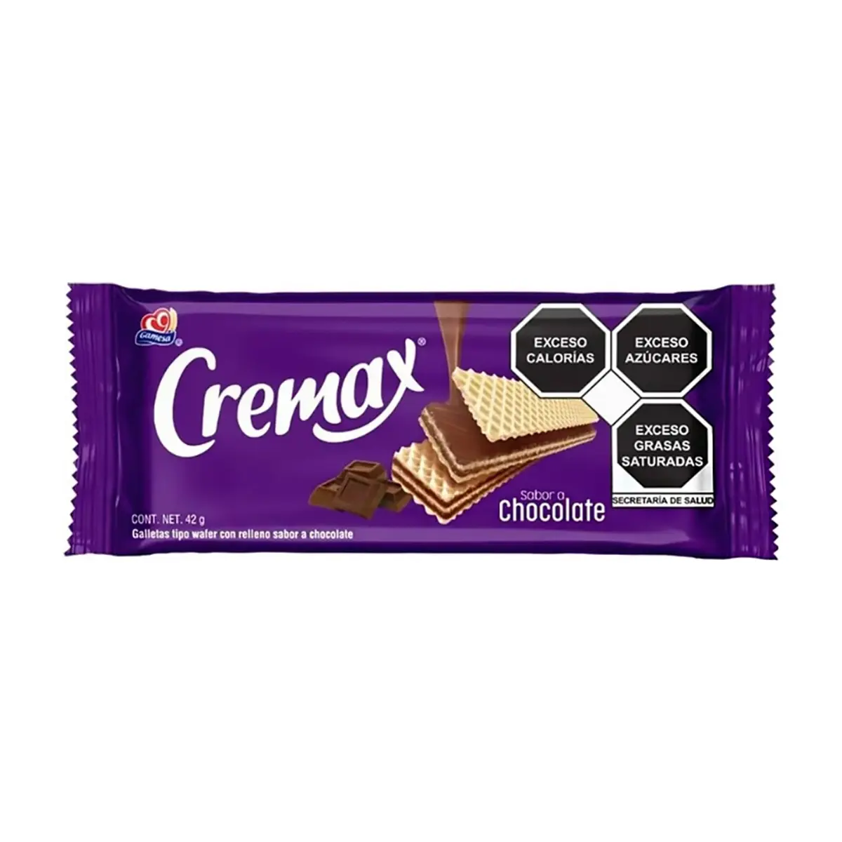 Galletas tipo wafer con relleno sabor a chocolate Gamesa Cremax (42 g / 1.48 oz)