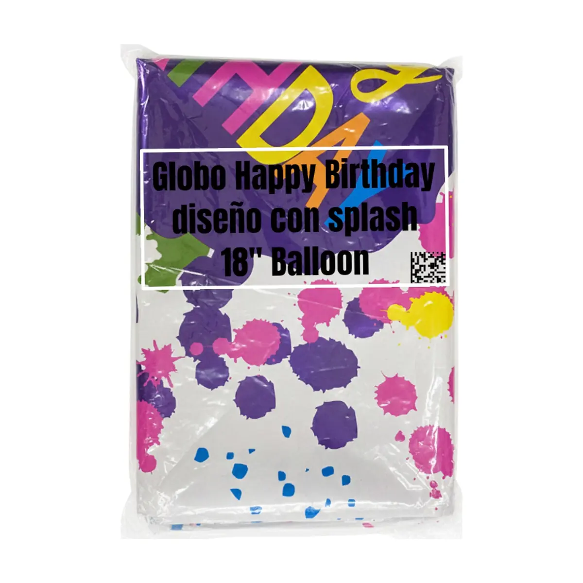 Globo Happy Birthday diseño con splash 18" Balloon - Thumbnail 2