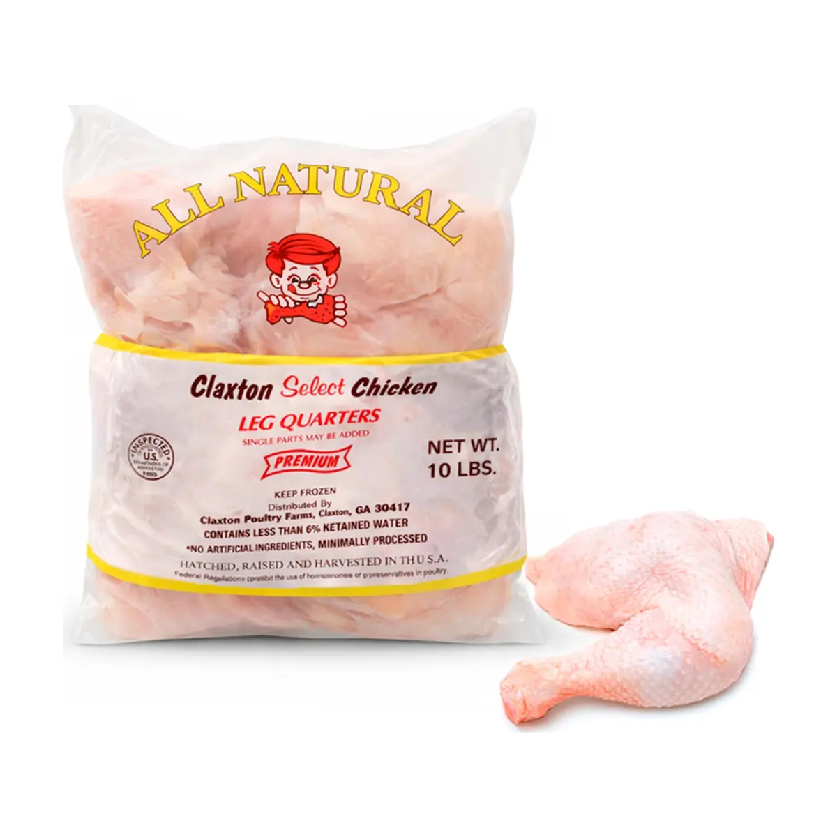 Cuartos traseros de pollo Claxton Select Chicken (4.54 kg / 10 lb) - Thumbnail 1