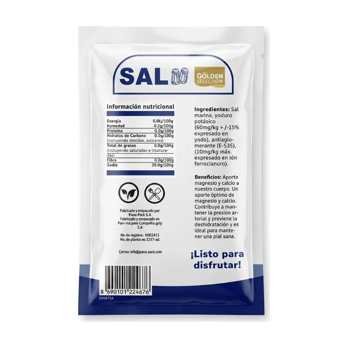 Sal marina yodada y refinada Golden Selection (400 g / 14.1 oz) - Miniatura 2