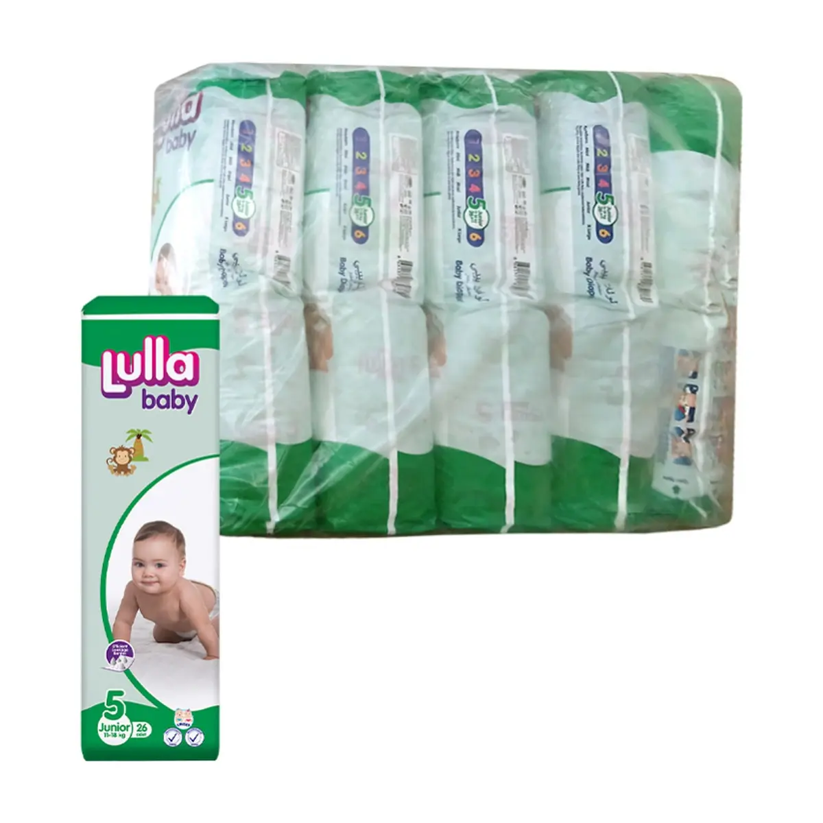 Pañales desechables - culeros - para bebé etapa 5 Lulla Baby Junior (5 x 26 U)