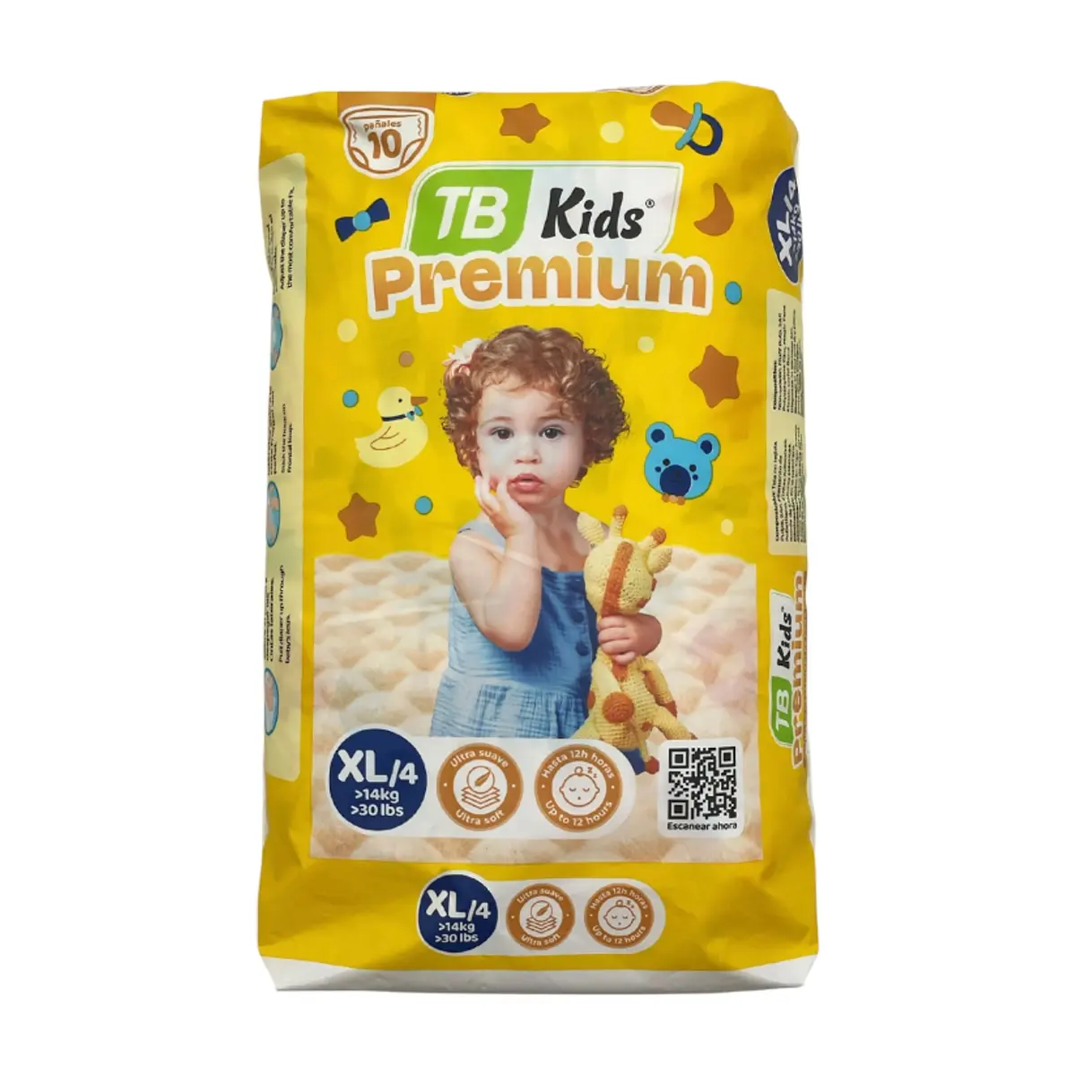 Pañales para bebe TB Kids talla XL/4 (10 U)