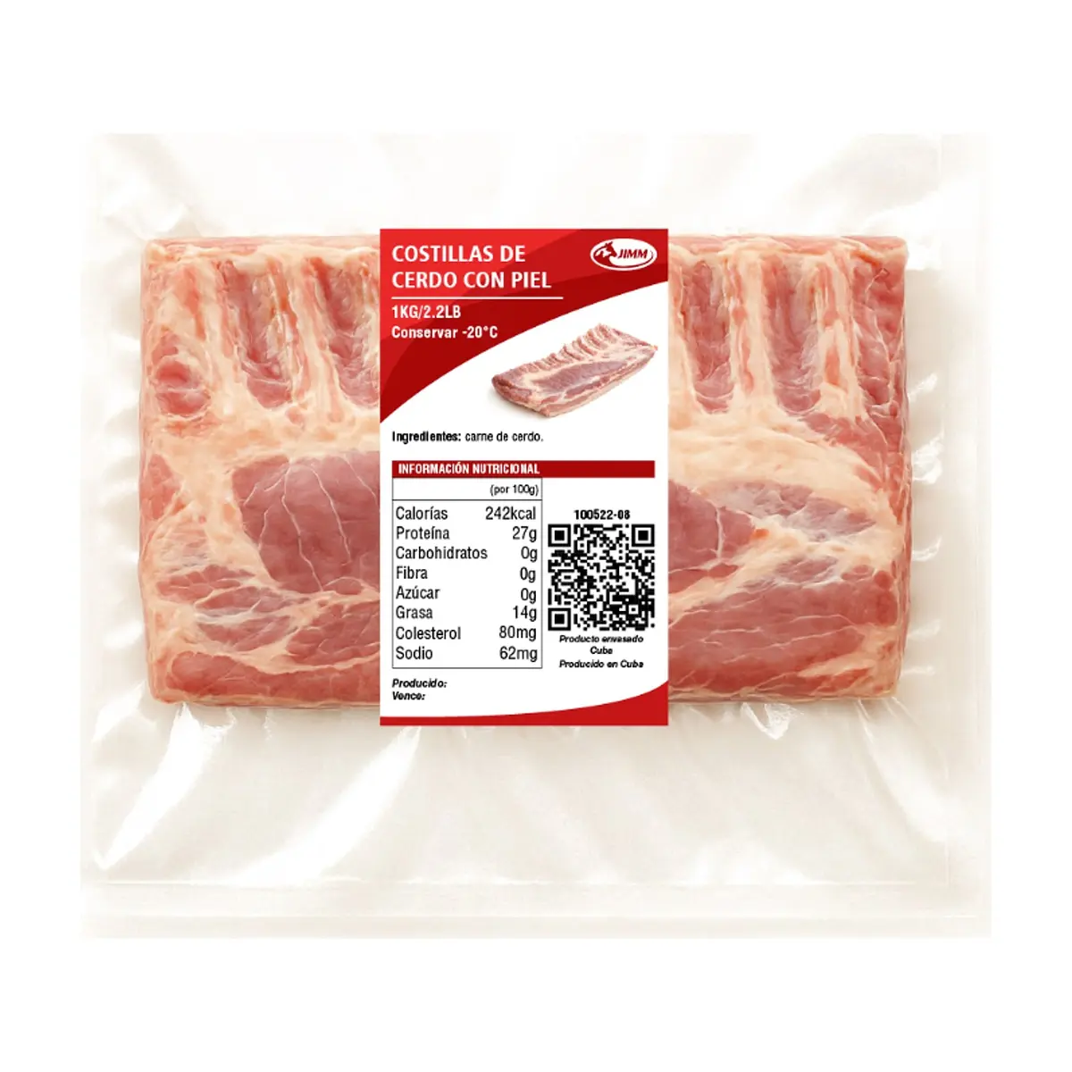 Costillas de cerdo con piel Jimm (1.0 kg / 2.2 lb) - Miniatura 1