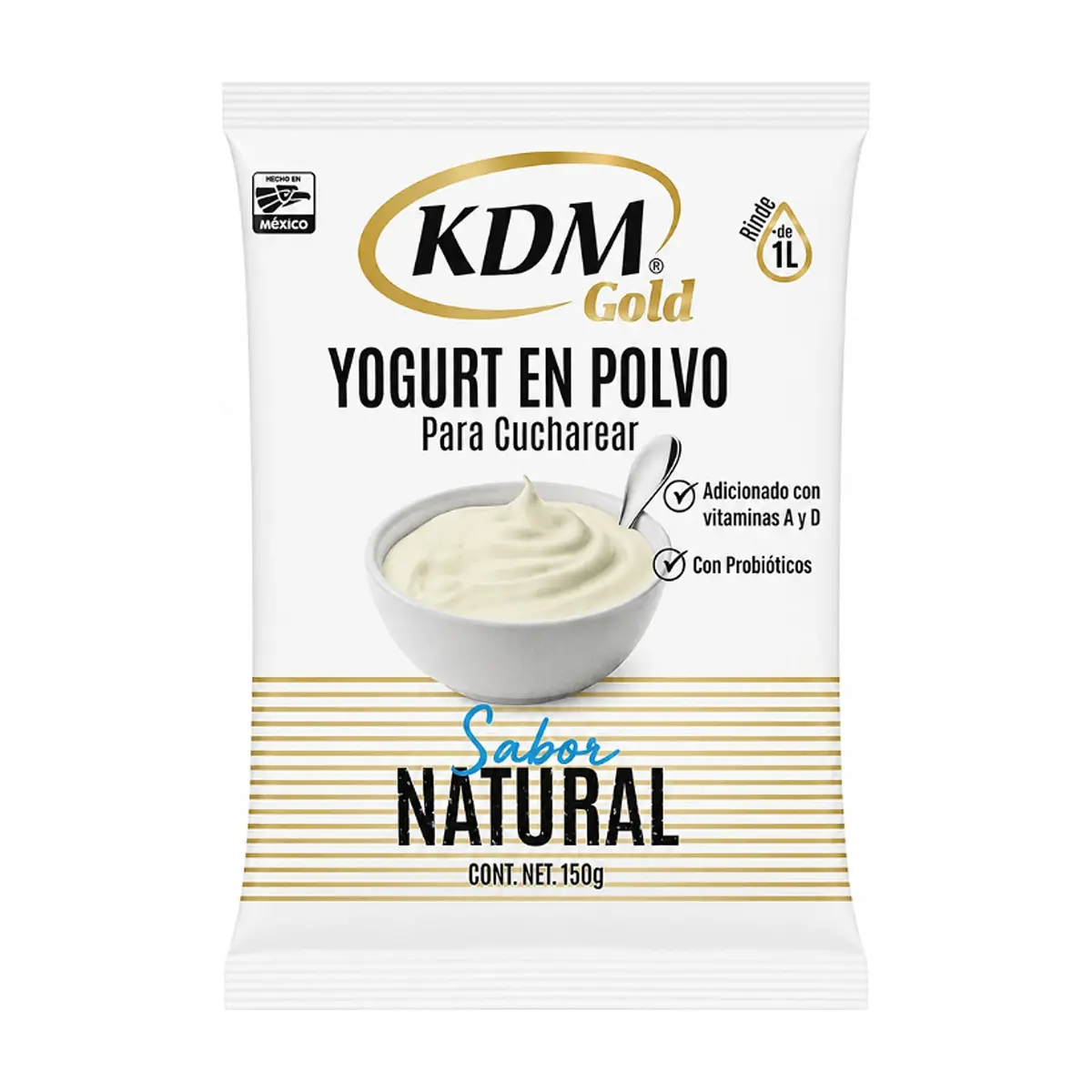 Yogurt en polvo para cucharear sabor natural KDM Gold (150 g / 5.29 oz)