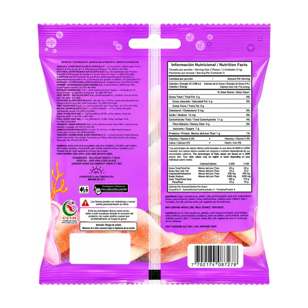 Gomitas de gelatina sabores surtidos a fresa y cereza Delfines Play (55 g / 1.94 oz) - Thumbnail 2