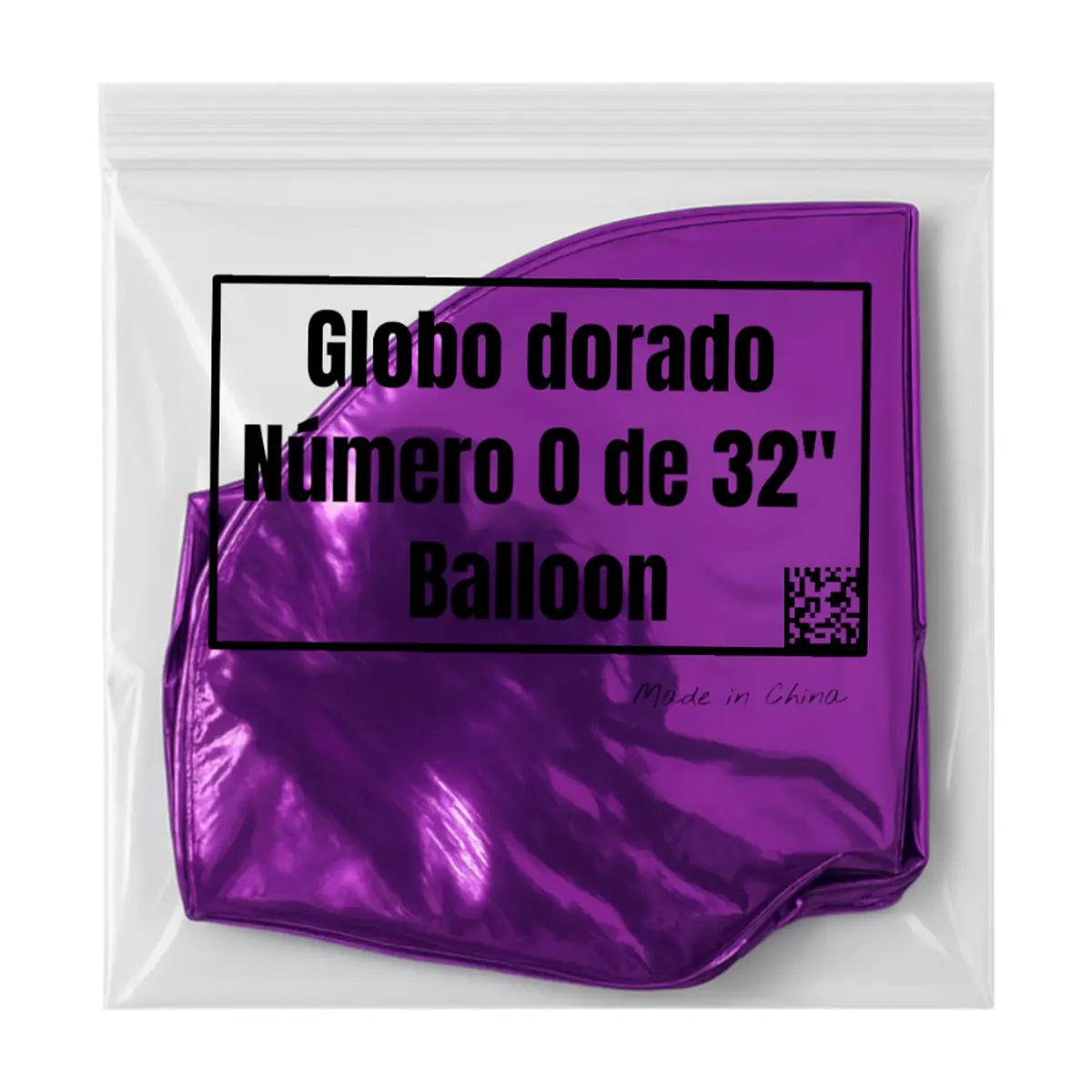Globo morado número 0 de 32 pulgadas Balloon - Thumbnail 2